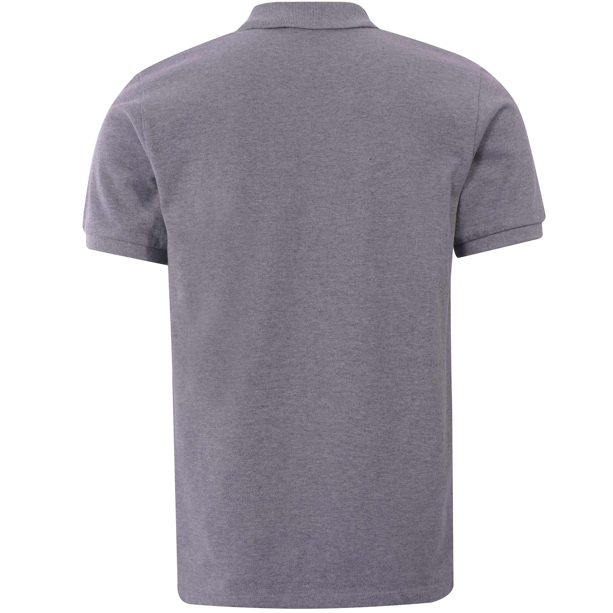 Maison Kitsune Navy Fox Patch Classic Polo Shirt - Grey Melange