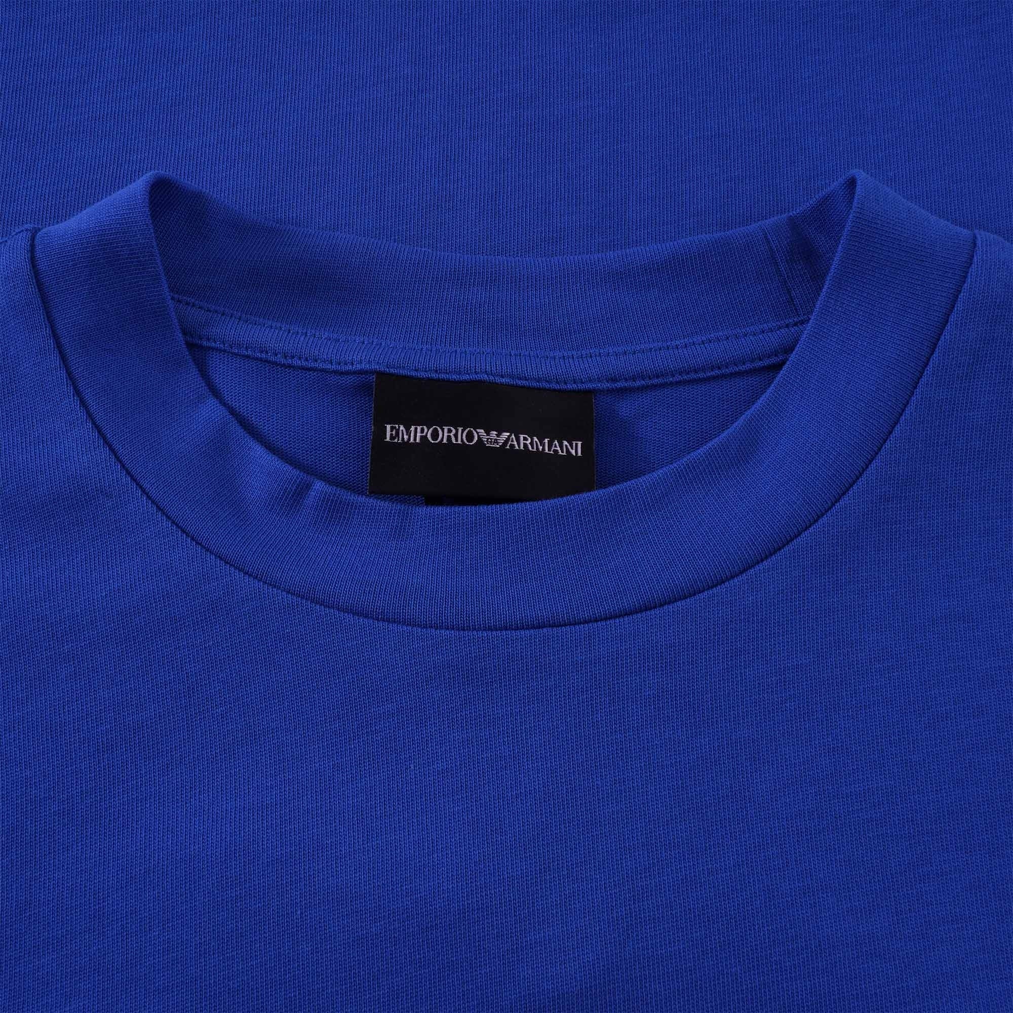 Emporio Armani Cartoon Eagle Patch T-Shirt - Blue