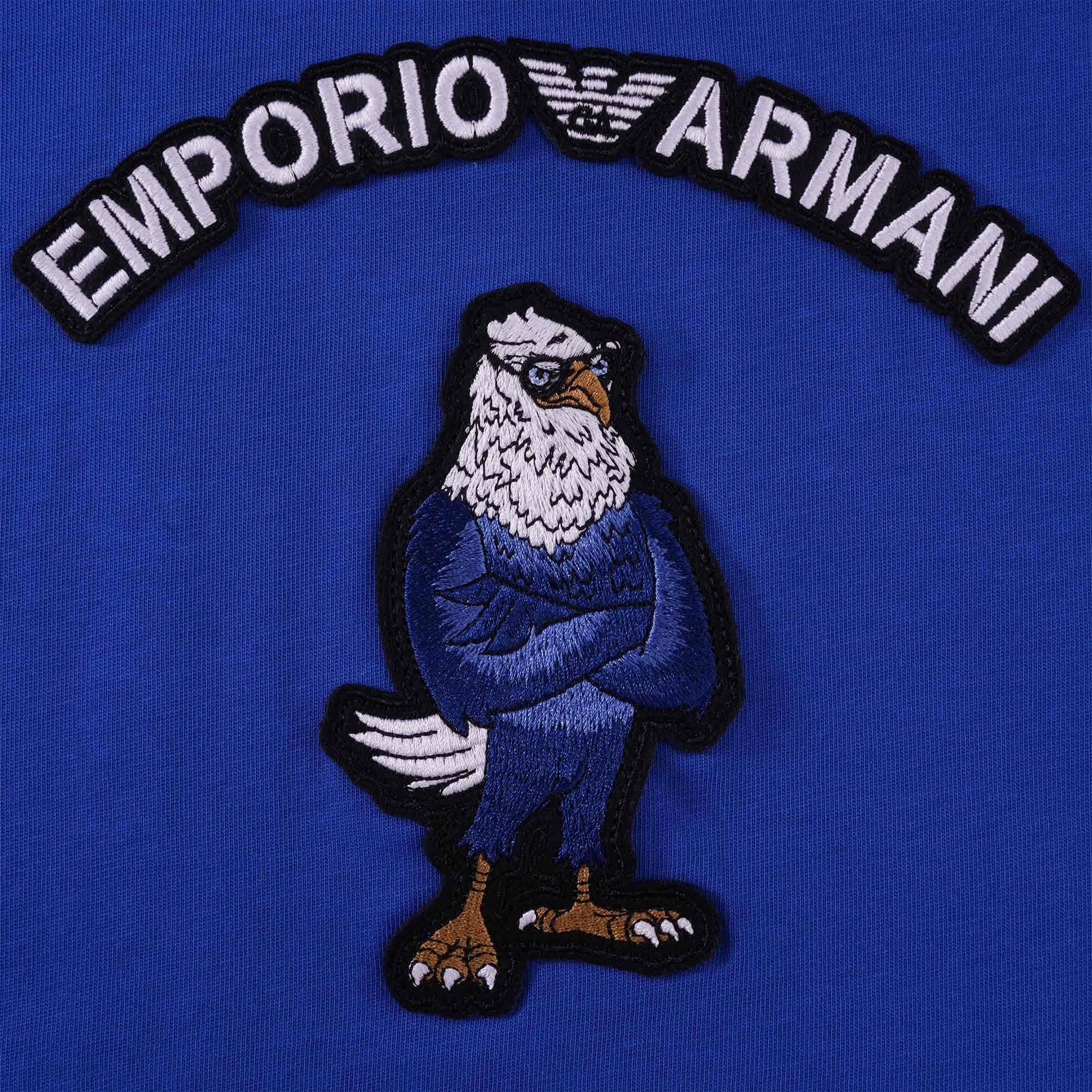 Emporio Armani Cartoon Eagle Patch T-Shirt - Blue