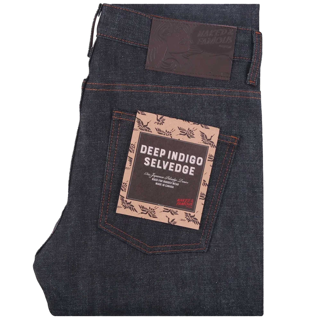 Naked and Famous Denim Weird Guy Deep Indigo Rigid Selvedge - Indigo