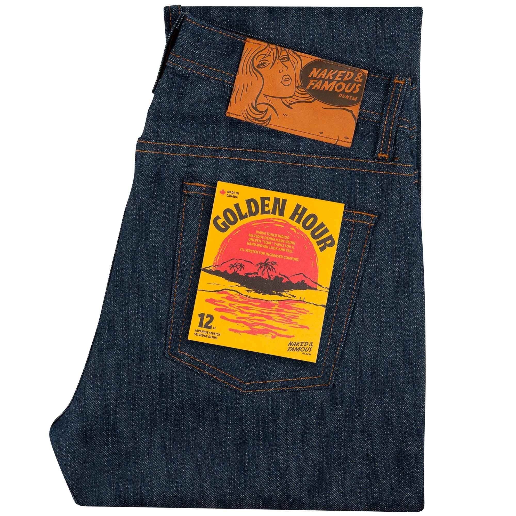 Naked and Famous Denim Super Guy Golden Hour Slub Stretch Selvedge - Indigo