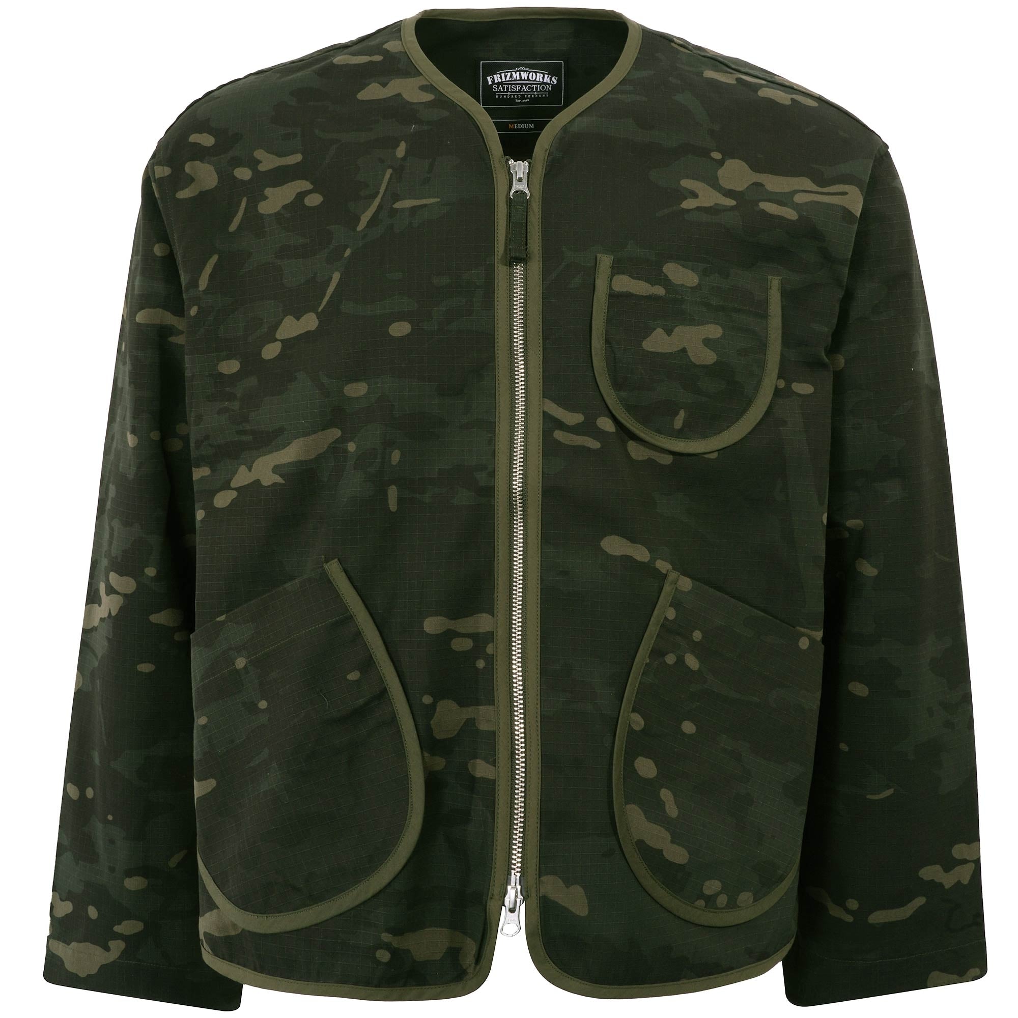 FrizmWORKS Round Zip Up Cardigan - Black Multicam