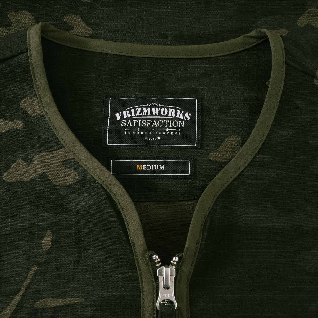 FrizmWORKS Round Zip Up Cardigan - Black Multicam