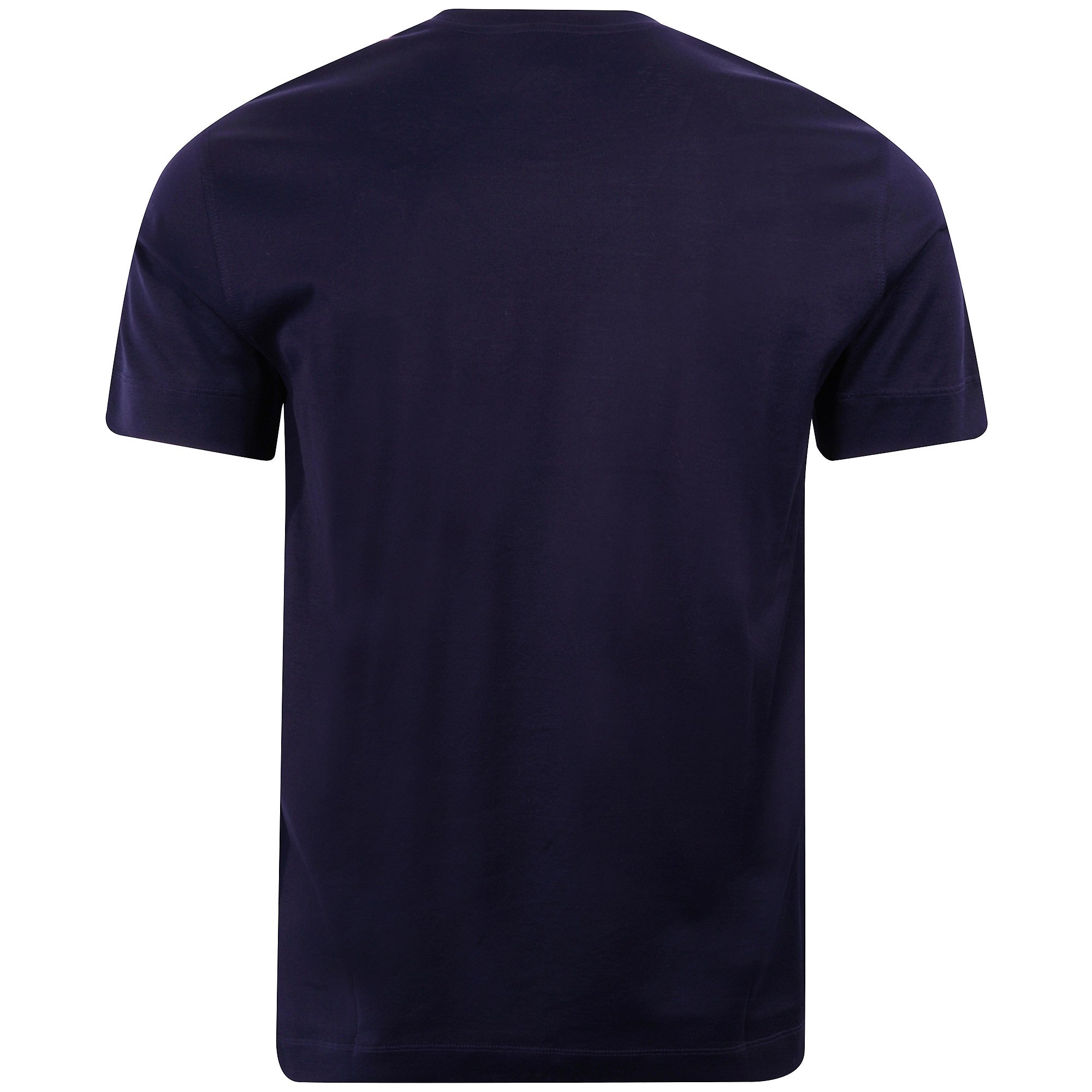 Emporio Armani Tencel blend T-shirt with Felt Eagle Patch - Blue Navy