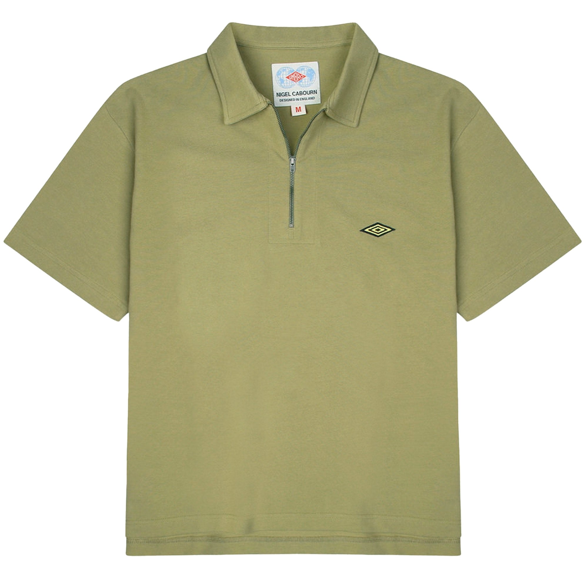 Nigel Cabourn x Umbro Half Zip Polo - Washed Army