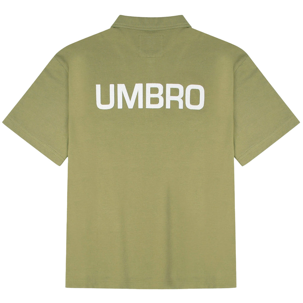 Nigel Cabourn x Umbro Half Zip Polo - Washed Army