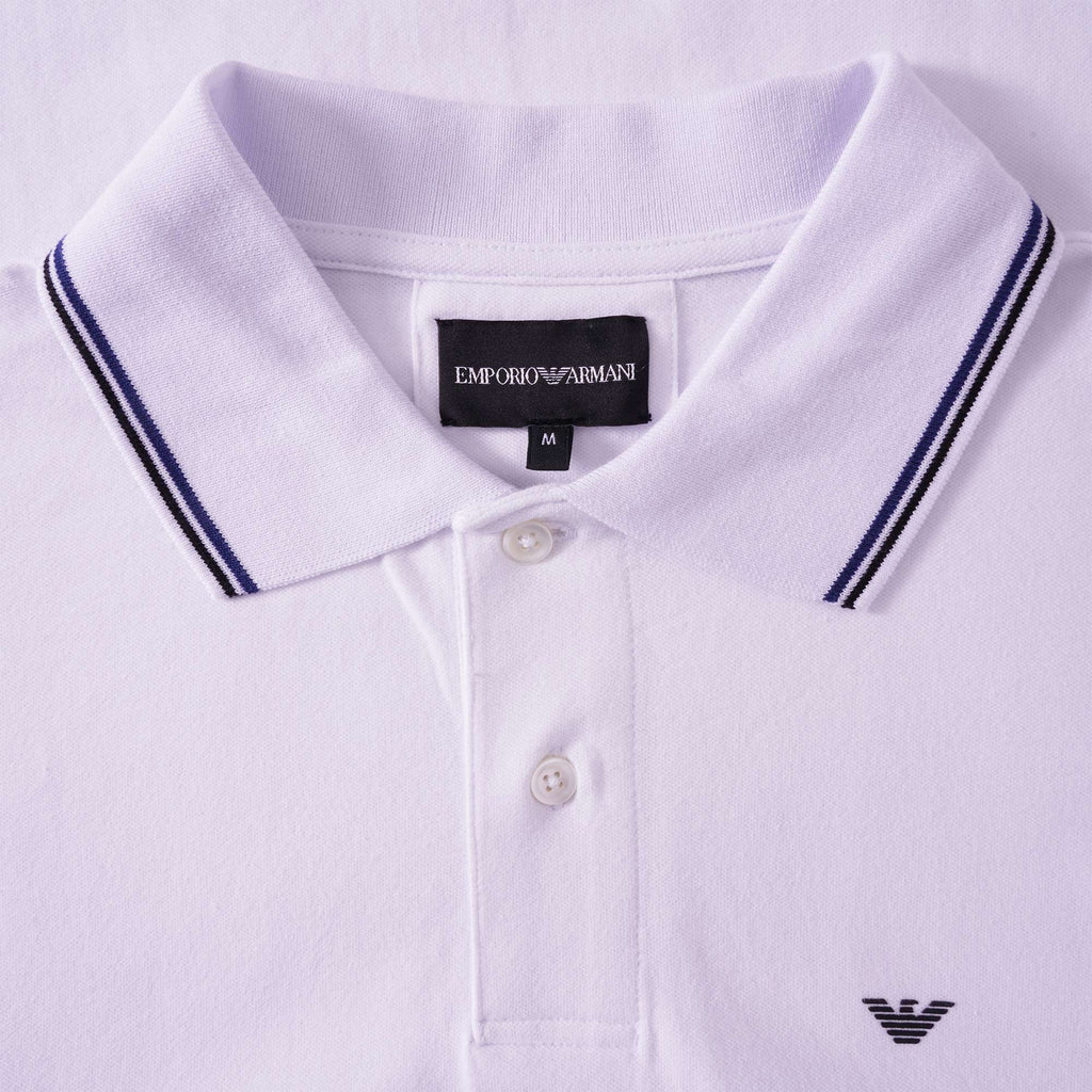 Emporio Armani Stretch Piqu Polo Shirt - White