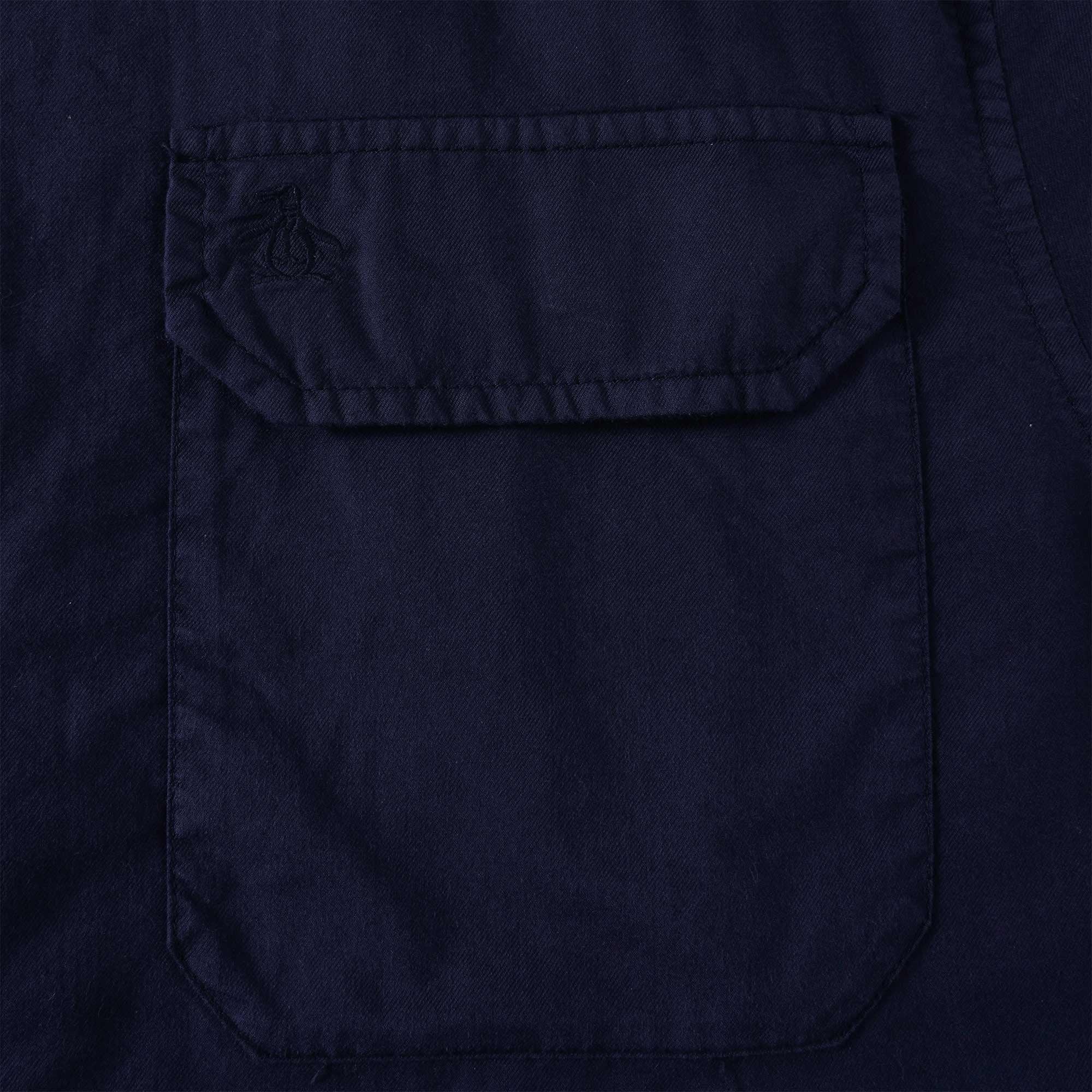 Original Penguin Solid Garment Dye Washed Shirt - Dark Sapphire