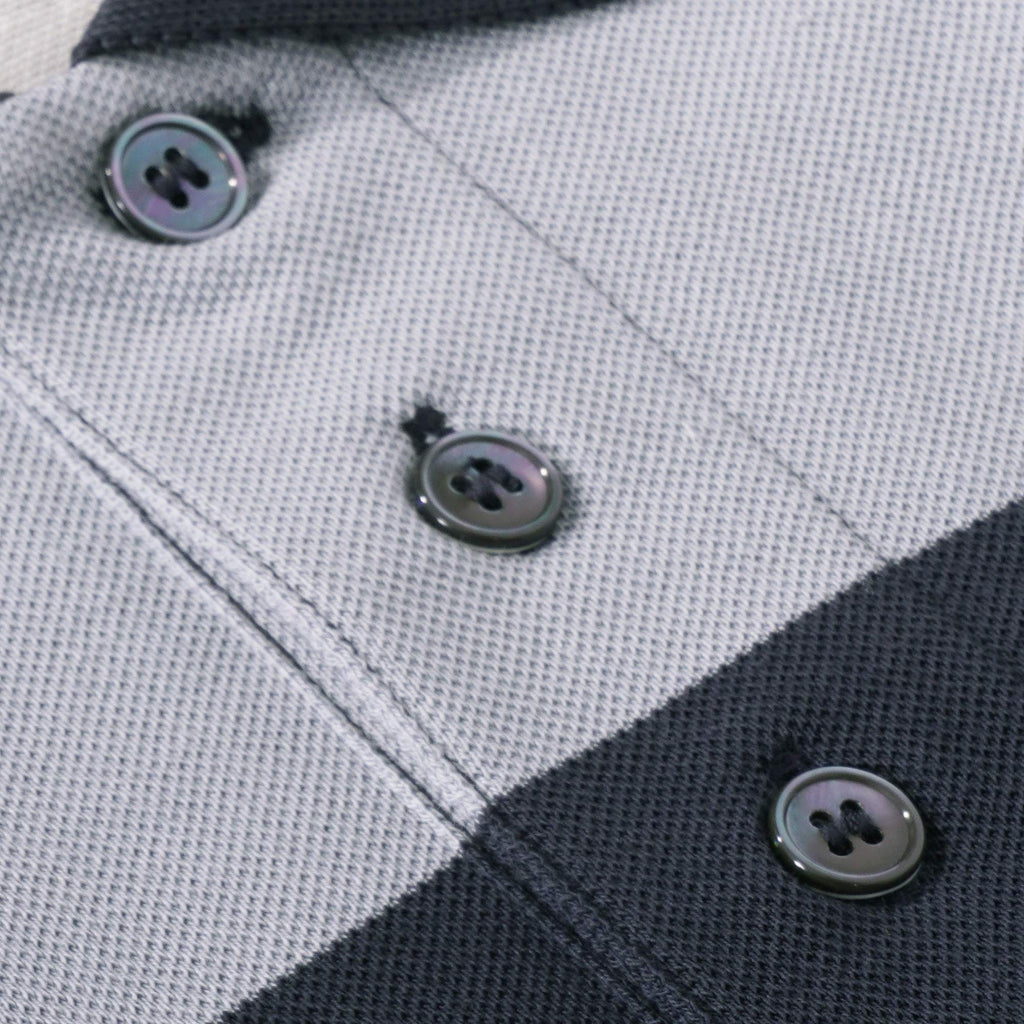 Emporio Armani Striped Polo Shirt - Righe Grigie