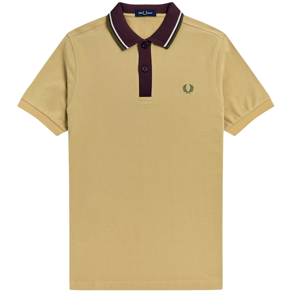 Fred Perry M3 Knitted Collar Polo Shirt - Desert