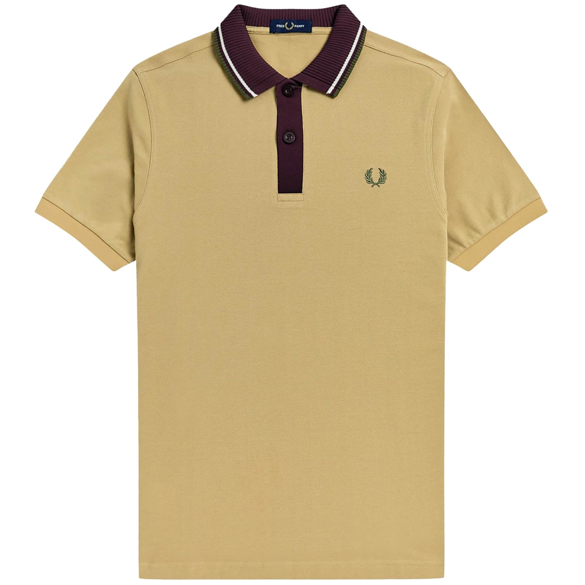 Fred Perry M3 Knitted Collar Polo Shirt - Desert