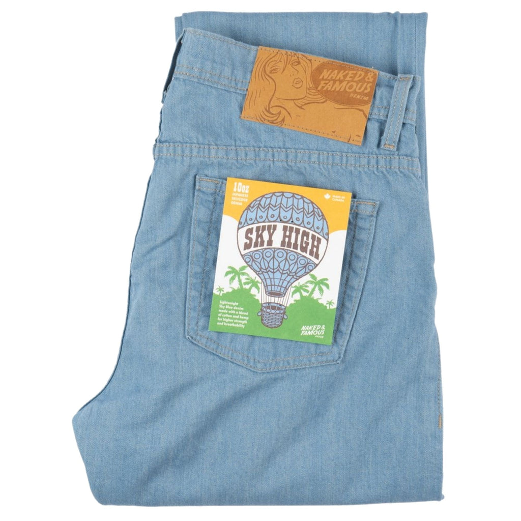 Naked and Famous Denim Weird Guy Sky High Selvedge - Pale Blue