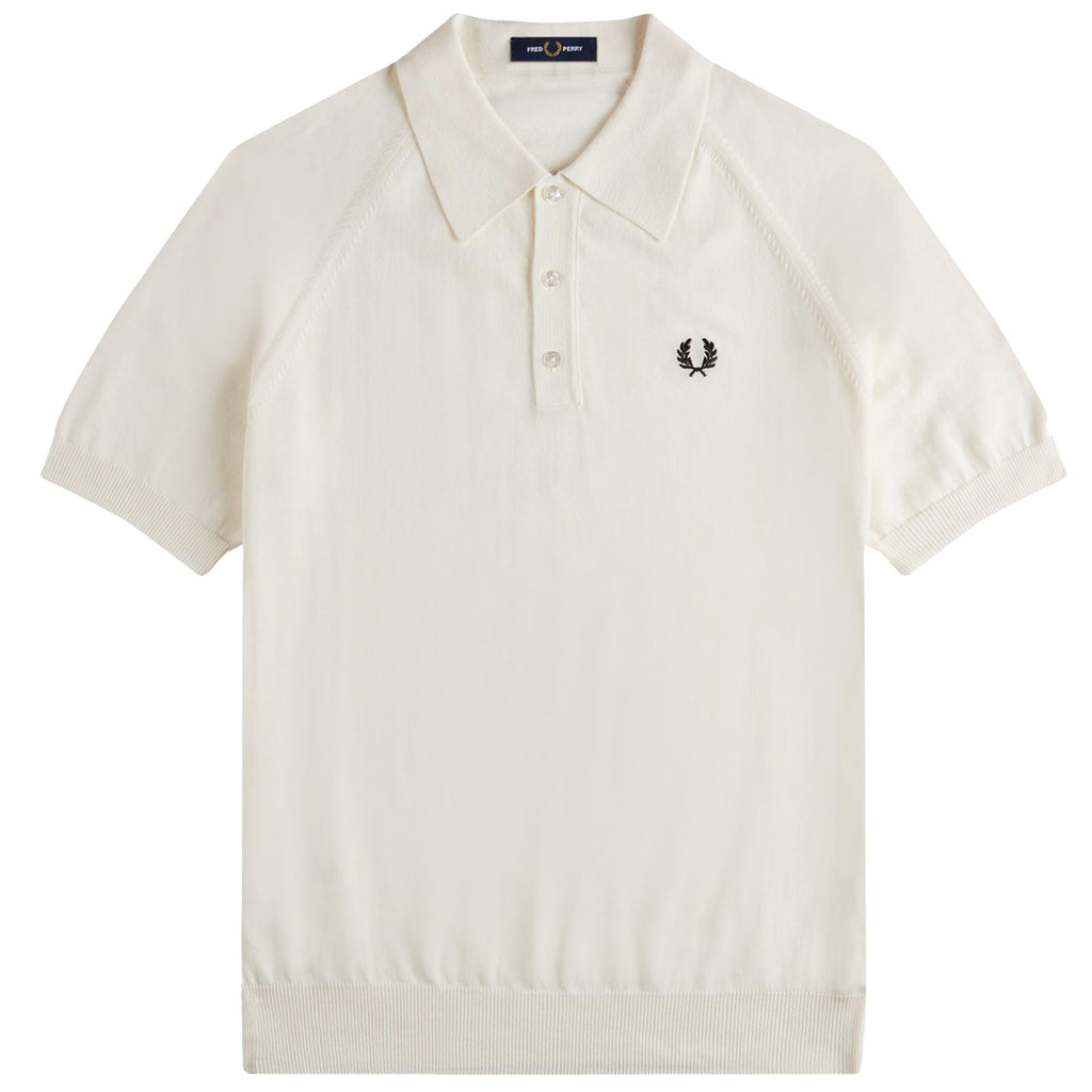 Fred Perry Reissues Raglan Knitted Shirt - Snow White