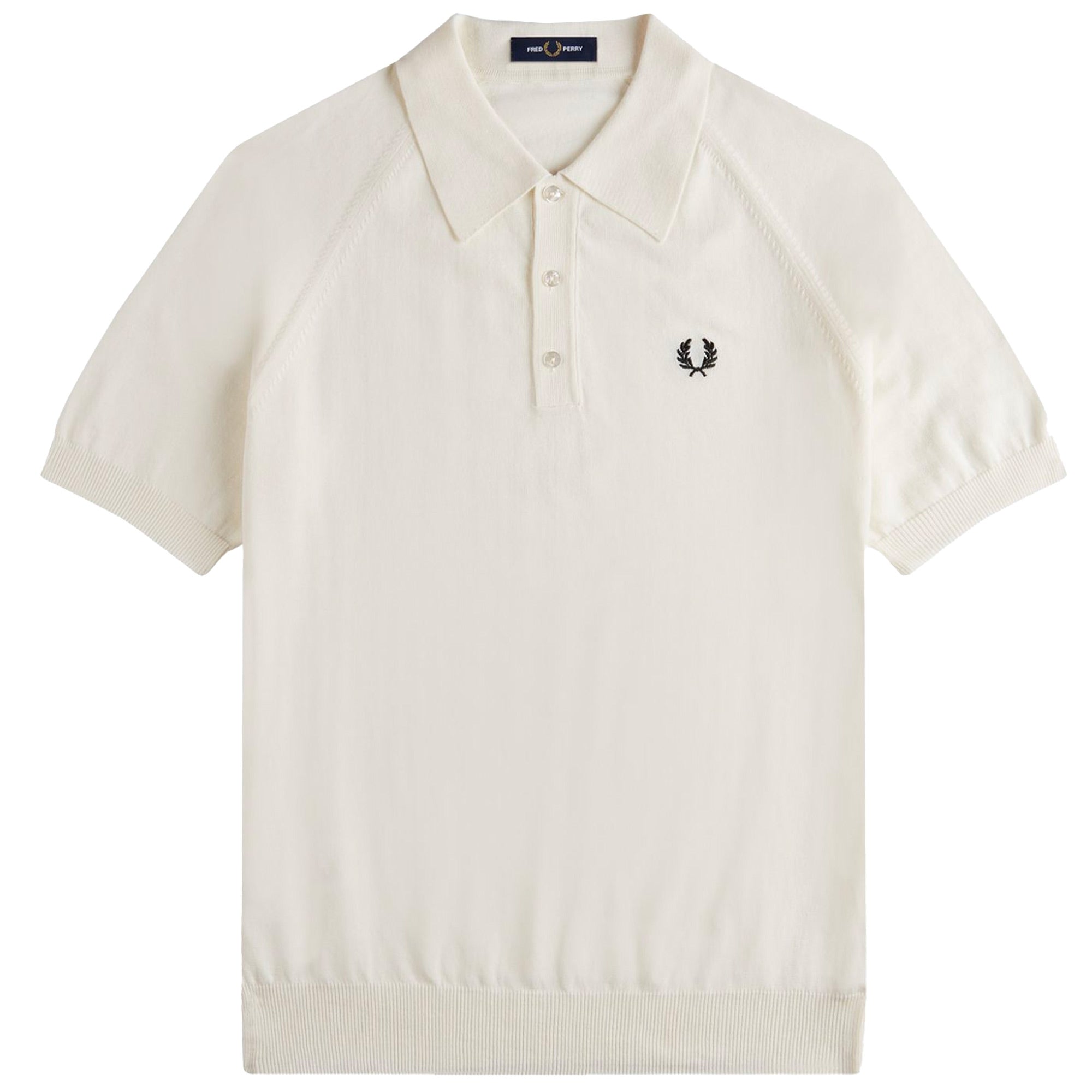 Fred Perry Reissues Raglan Knitted Shirt - Snow White