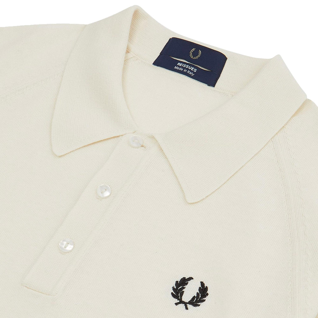 Fred Perry Reissues Raglan Knitted Shirt - Snow White
