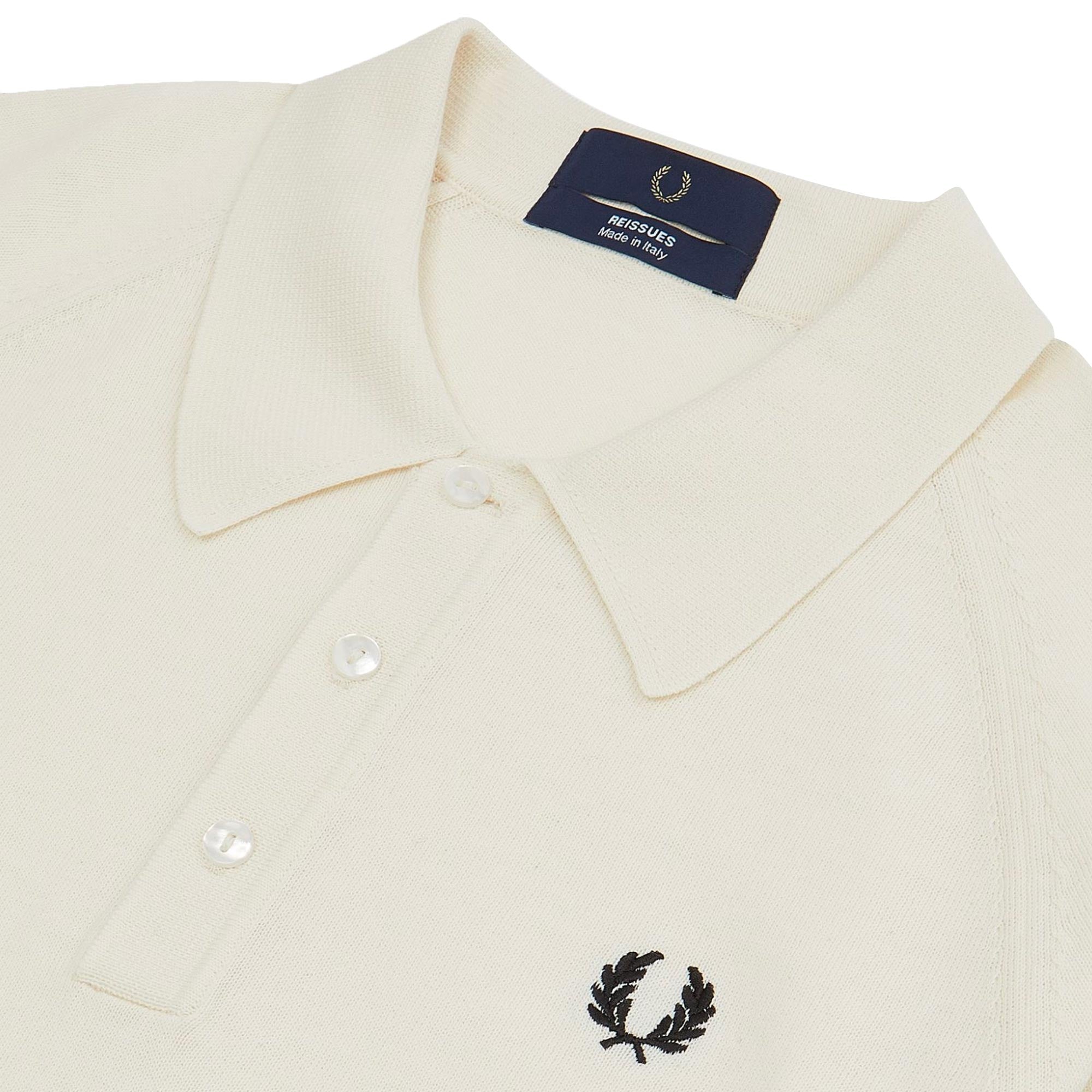 Fred Perry Reissues Raglan Knitted Shirt - Snow White