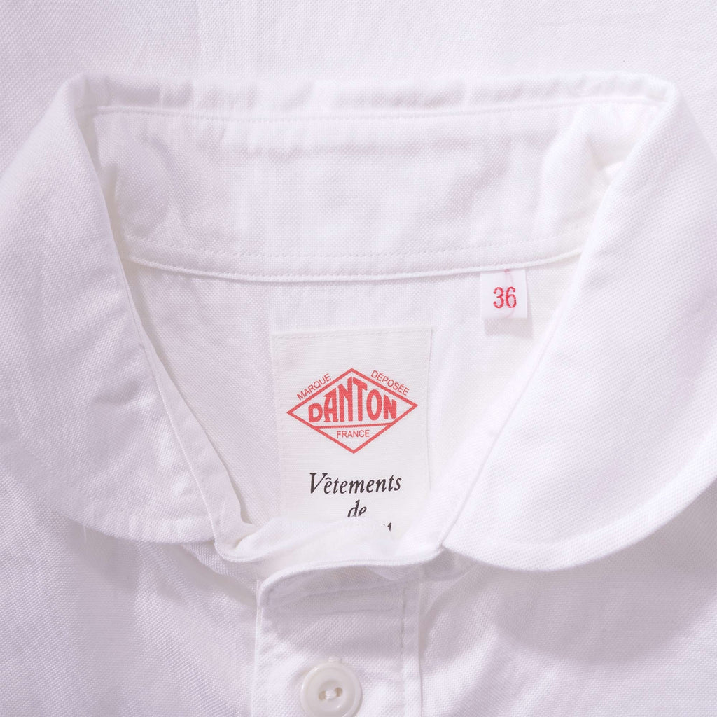 Danton Women's Round Collar Short Sleeve Shirt - White