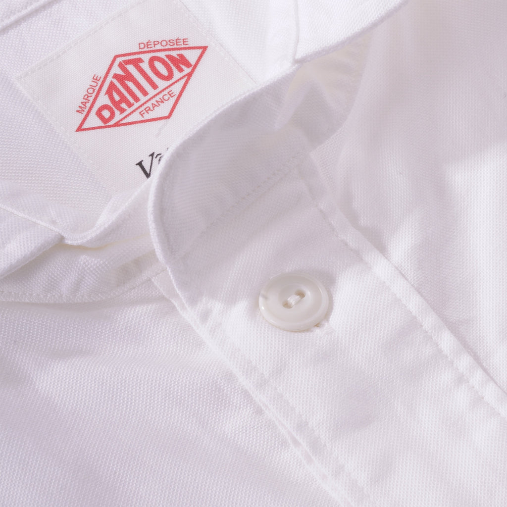 Danton Women's Round Collar Short Sleeve Shirt - White