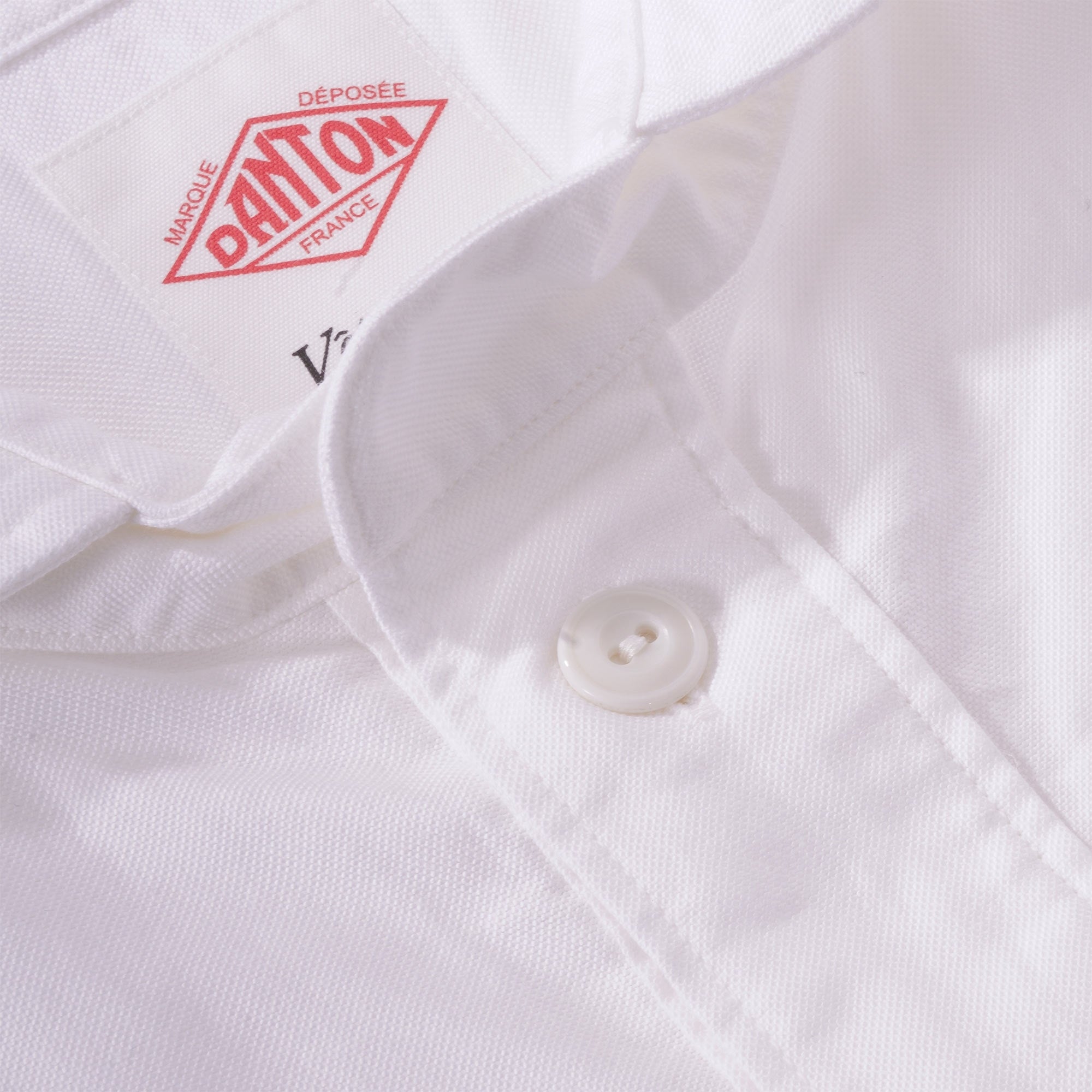 Danton Women's Round Collar Short Sleeve Shirt - White