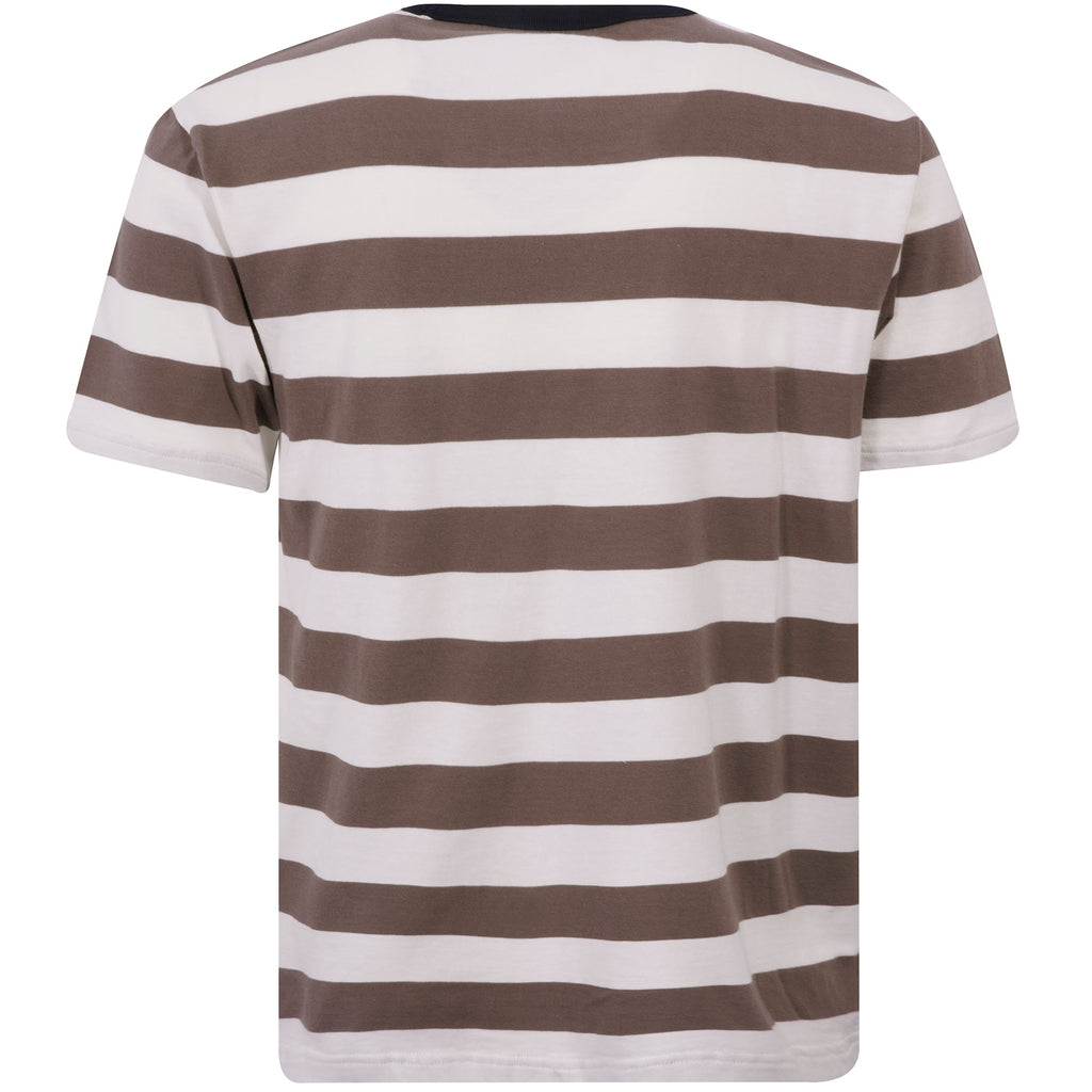 Knickerbocker Bar Stripe T-shirt - White/Brown