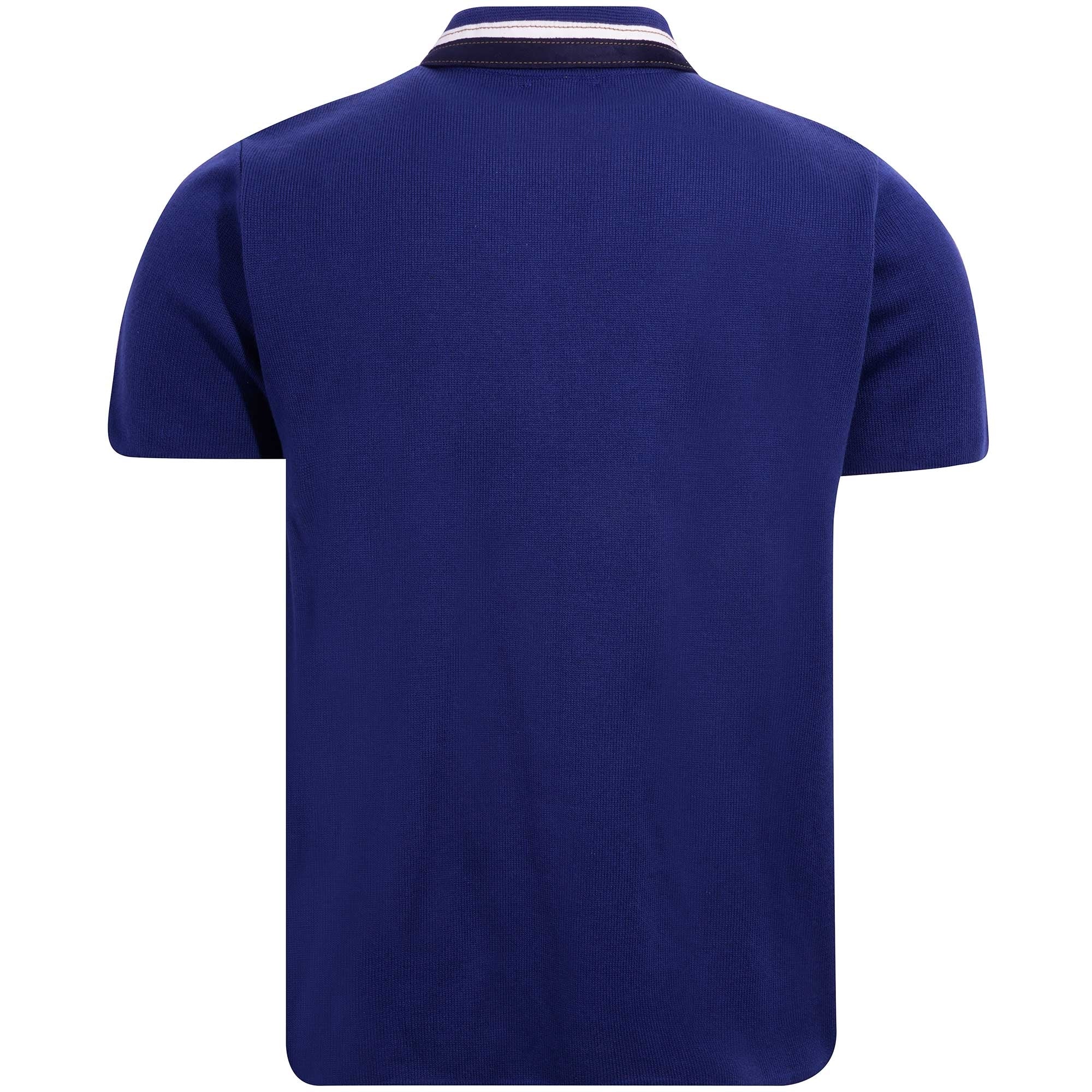 Gabicci Vintage Ladd Zip Neck Knitted Polo Limited Ed. - Pacific