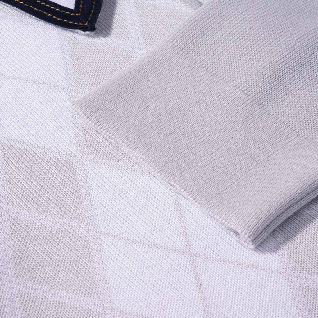 Gabicci Vintage Gibson Argyle Knitted Polo - Lunar