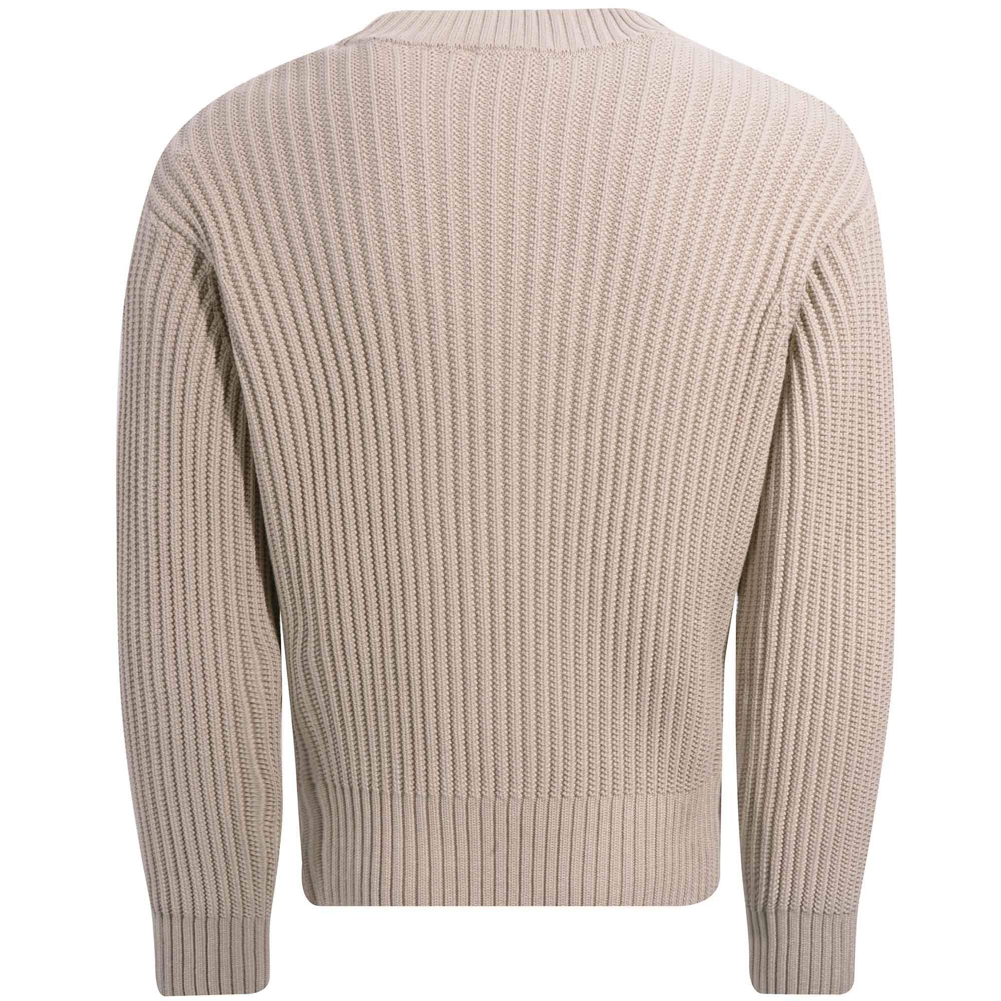 AMI Ribbed Crewneck Sweater - Beige