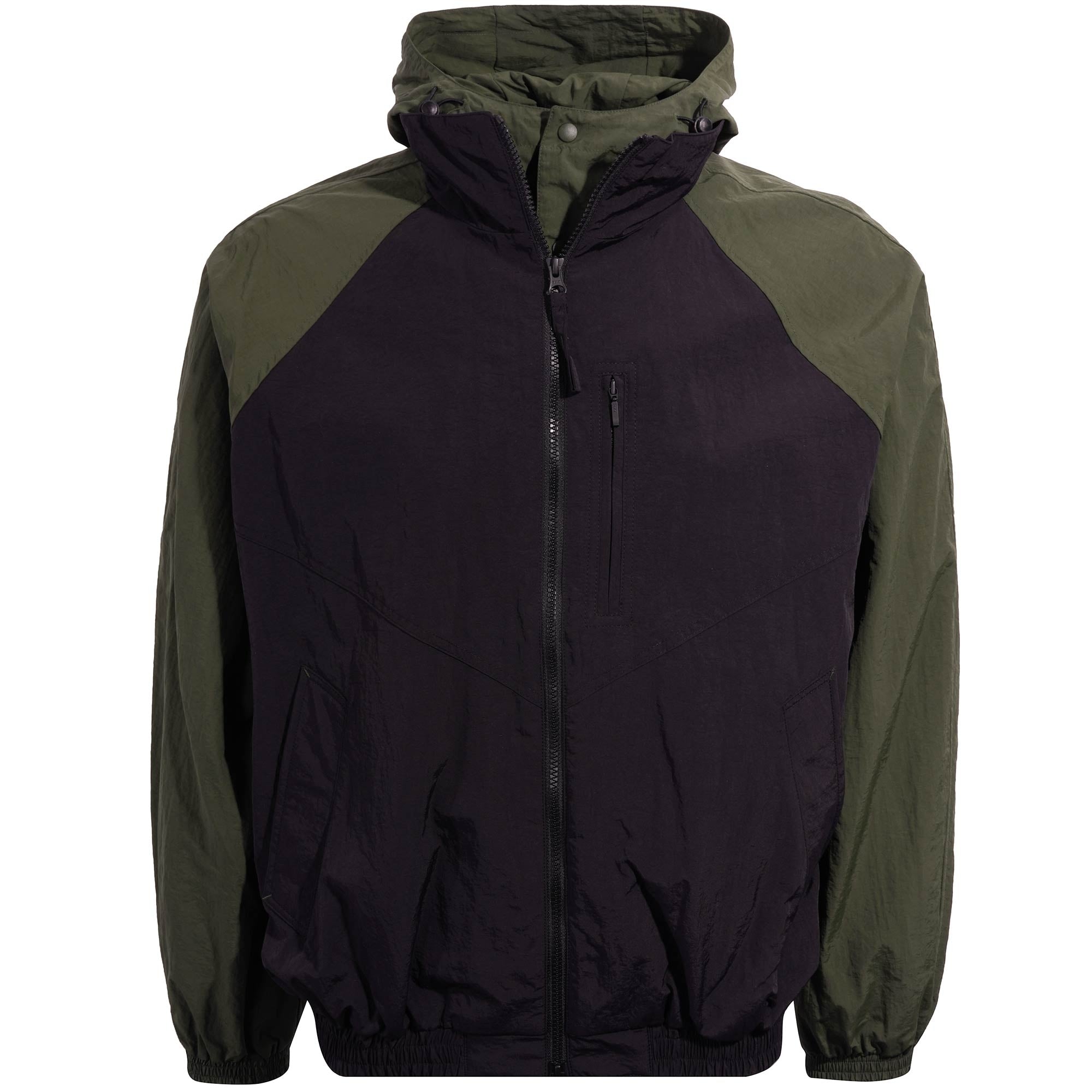 FrizmWORKS Nylon Set Up Track Jacket - Black/Green