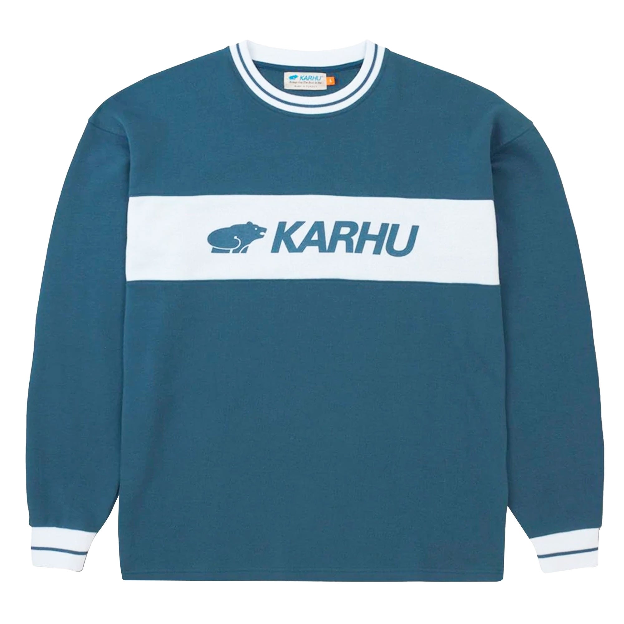 Karhu Blocked Logo Sweatshirt - Blue Wing Teal/White