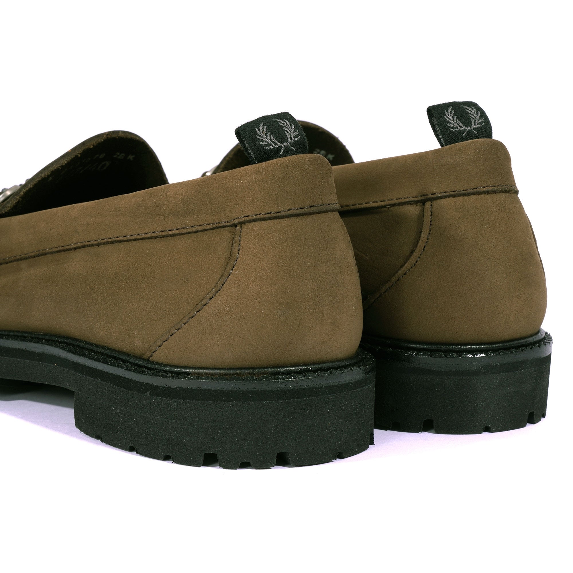 Fred Perry x G.H Bass Weejuns Nubuck Chain Penny Loafers - Bark