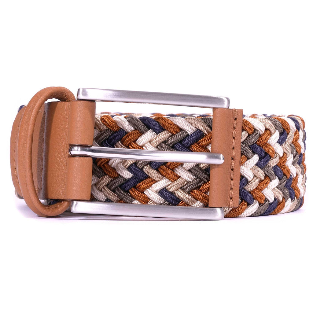 Woven Belt - Tan/Navy