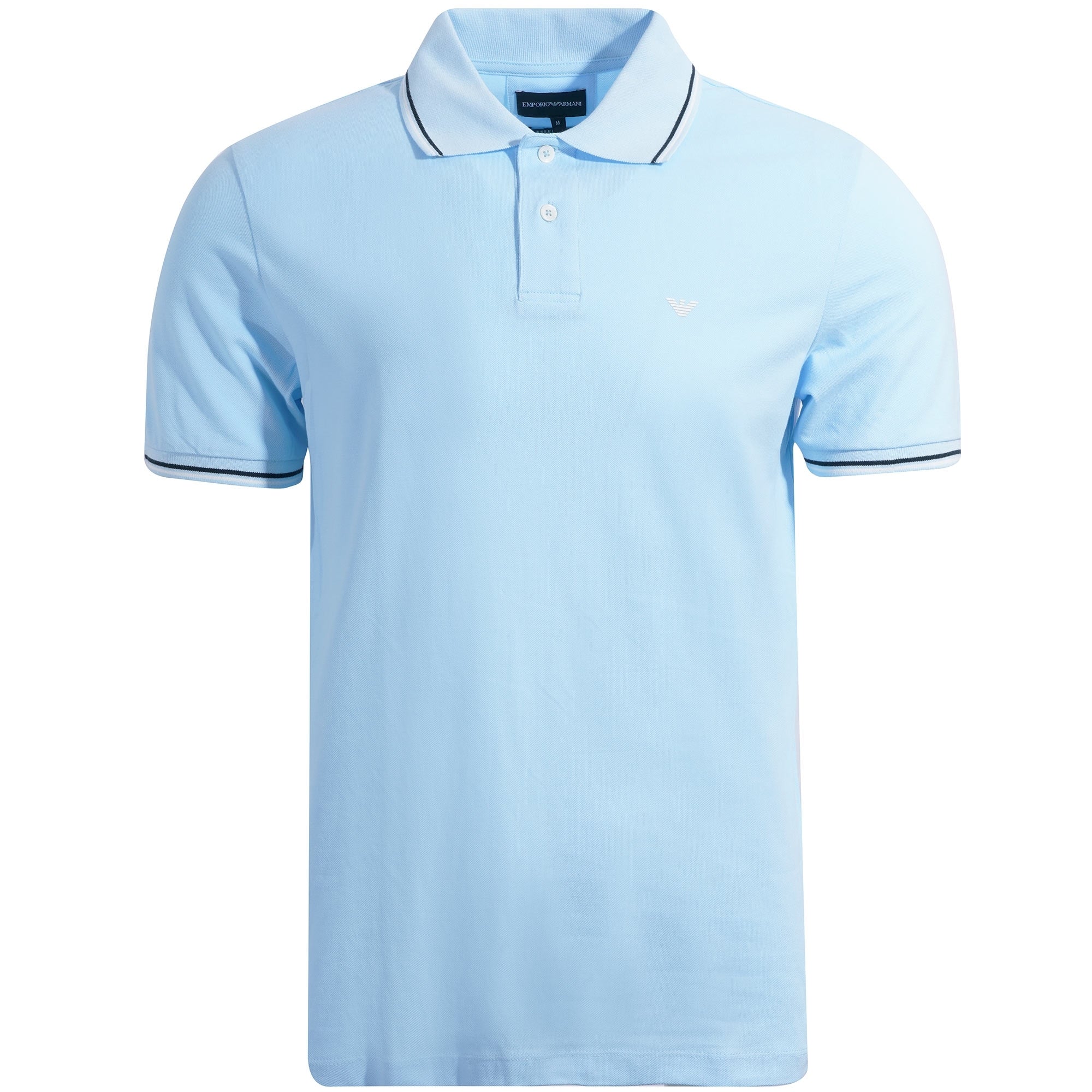Emporio Armani Stretch Piqu Polo Shirt - Azzurro