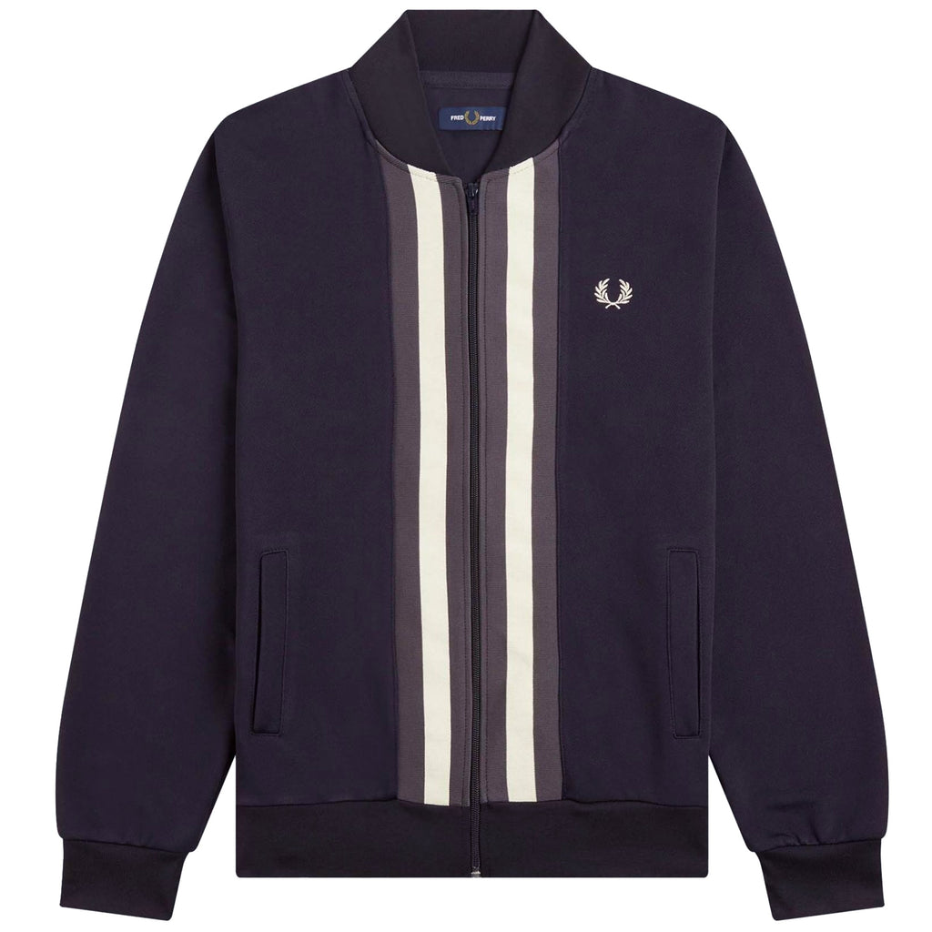 Fred Perry Striped Panel Track Jacket - Navy