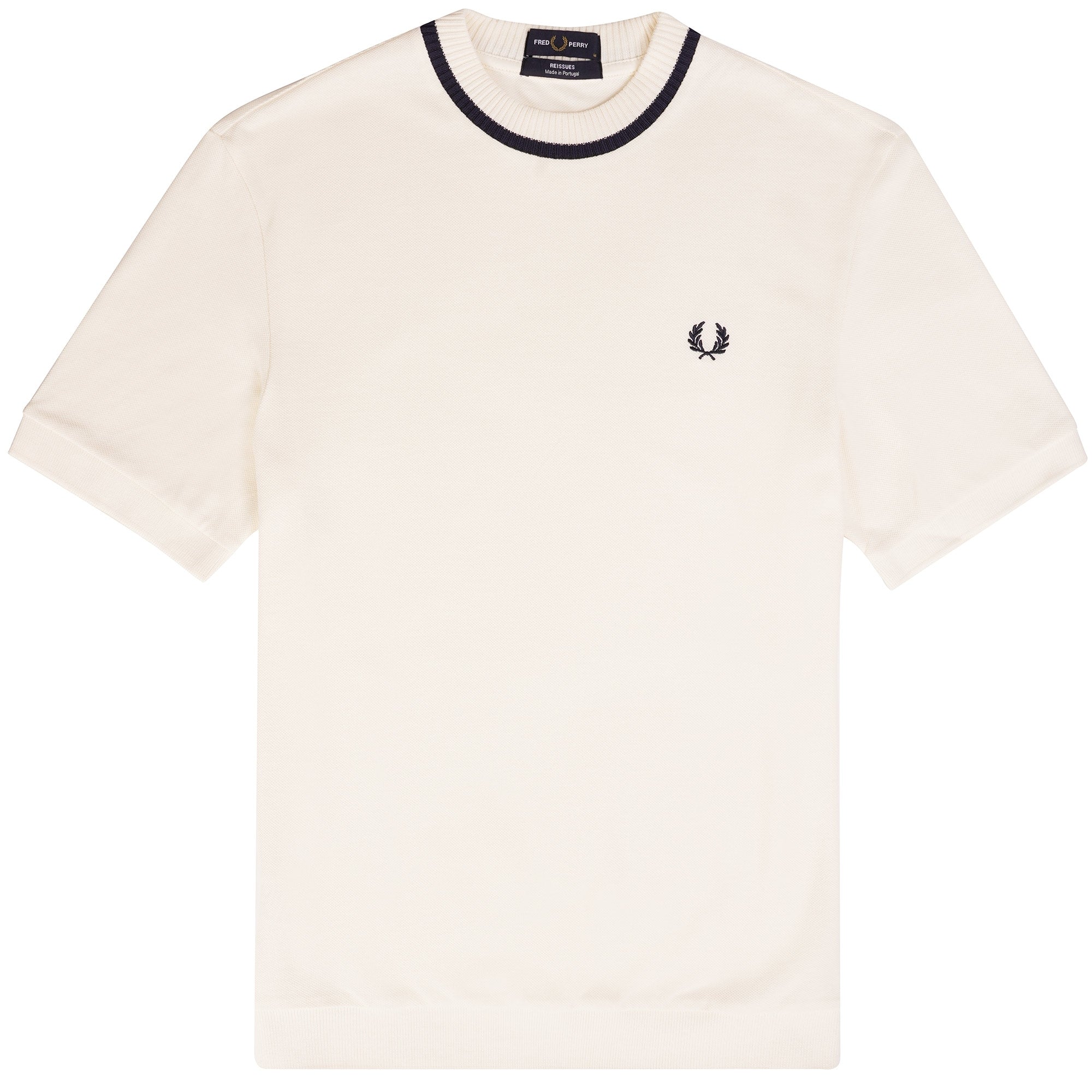 Fred Perry Reissues Crew Neck Pique T-Shirt - (Snow white) Ecru