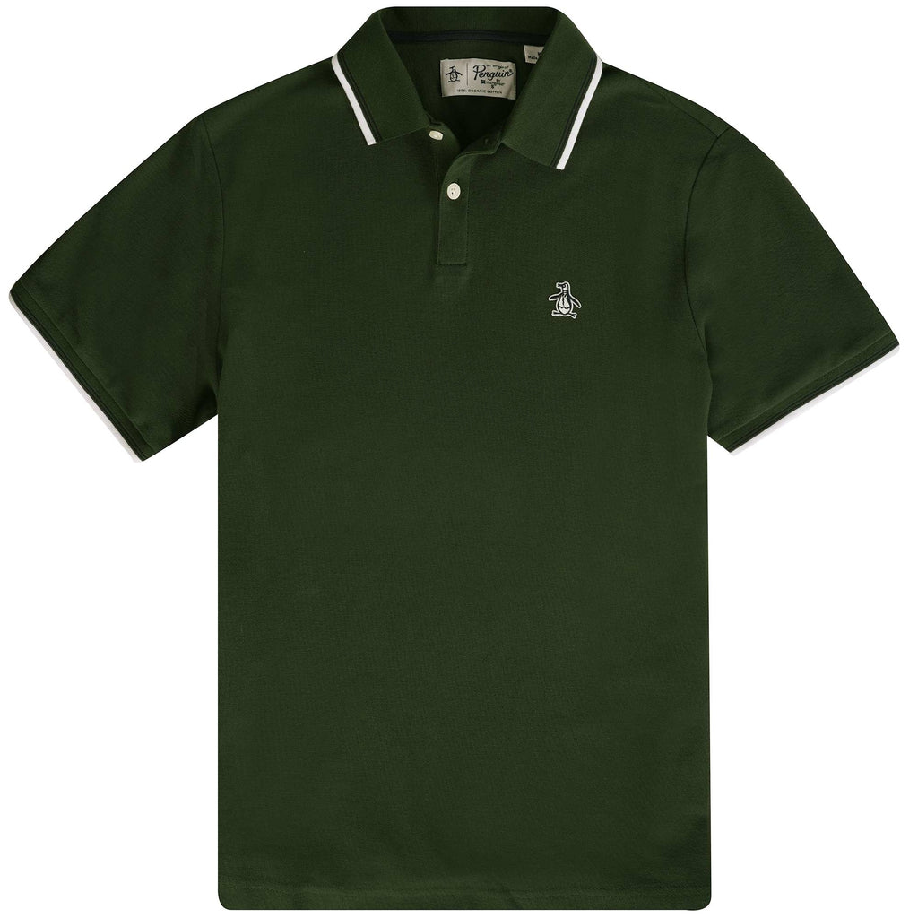 Original Penguin Organic Cotton Tipped Polo Shirt - Deep Forest