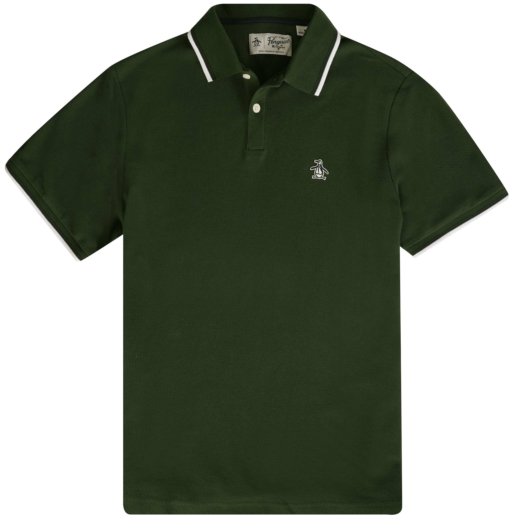 Original Penguin Organic Cotton Tipped Polo Shirt - Deep Forest