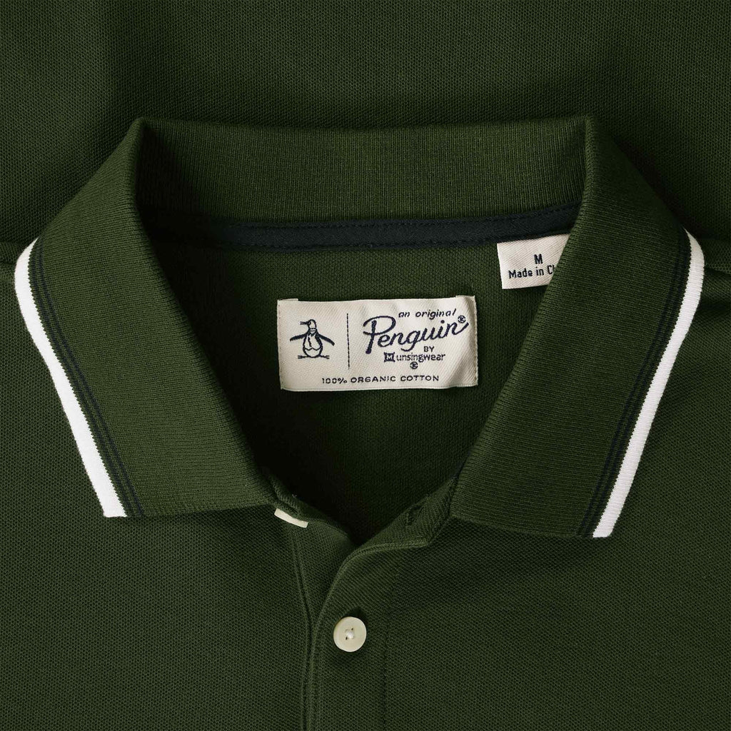Original Penguin Organic Cotton Tipped Polo Shirt - Deep Forest