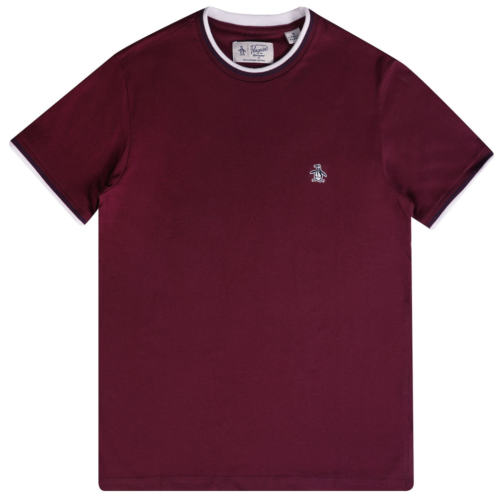 Original Penguin Pete Organic Cotton Ringer T-Shirt - Tawny Port