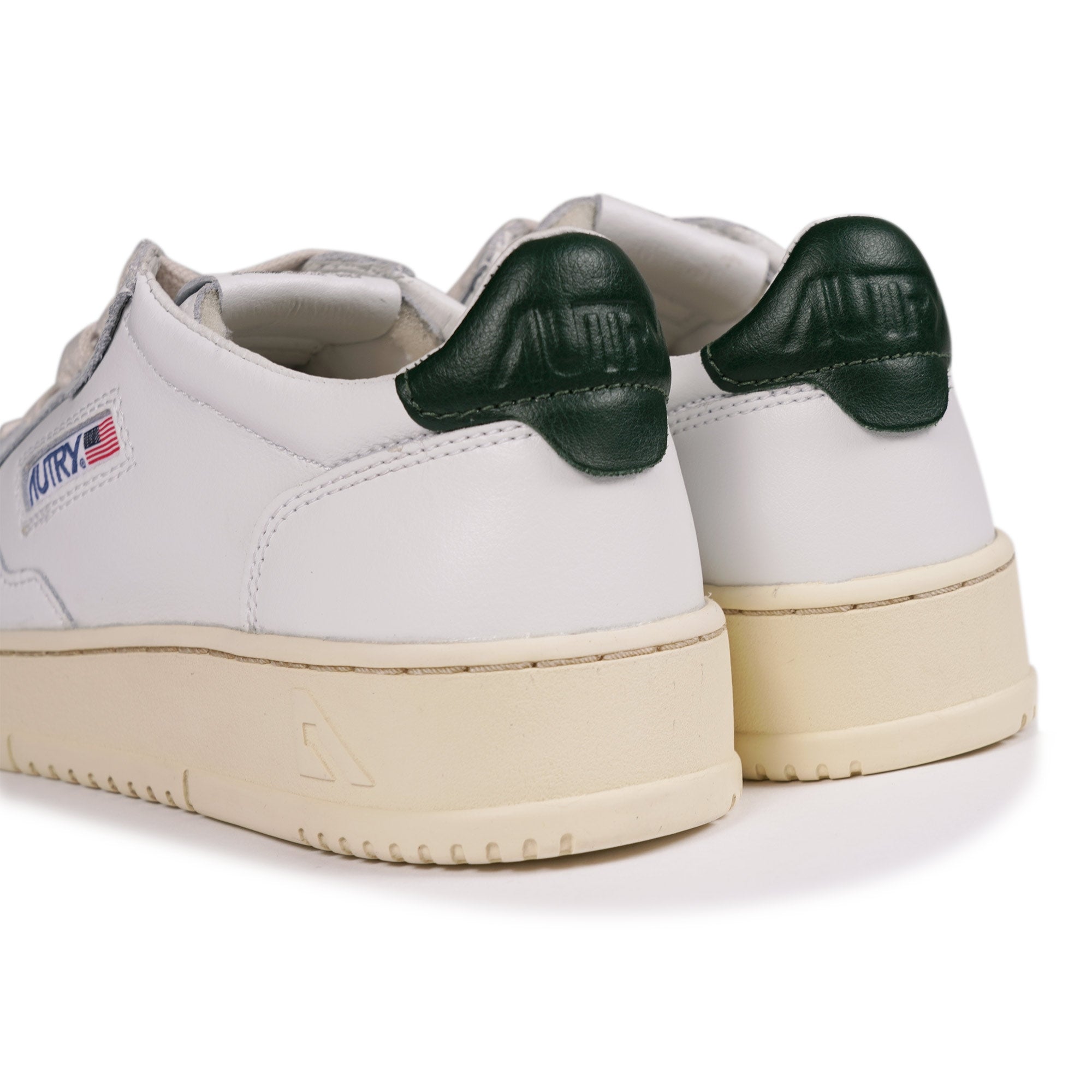 Autry Action Low Leather - White/Green