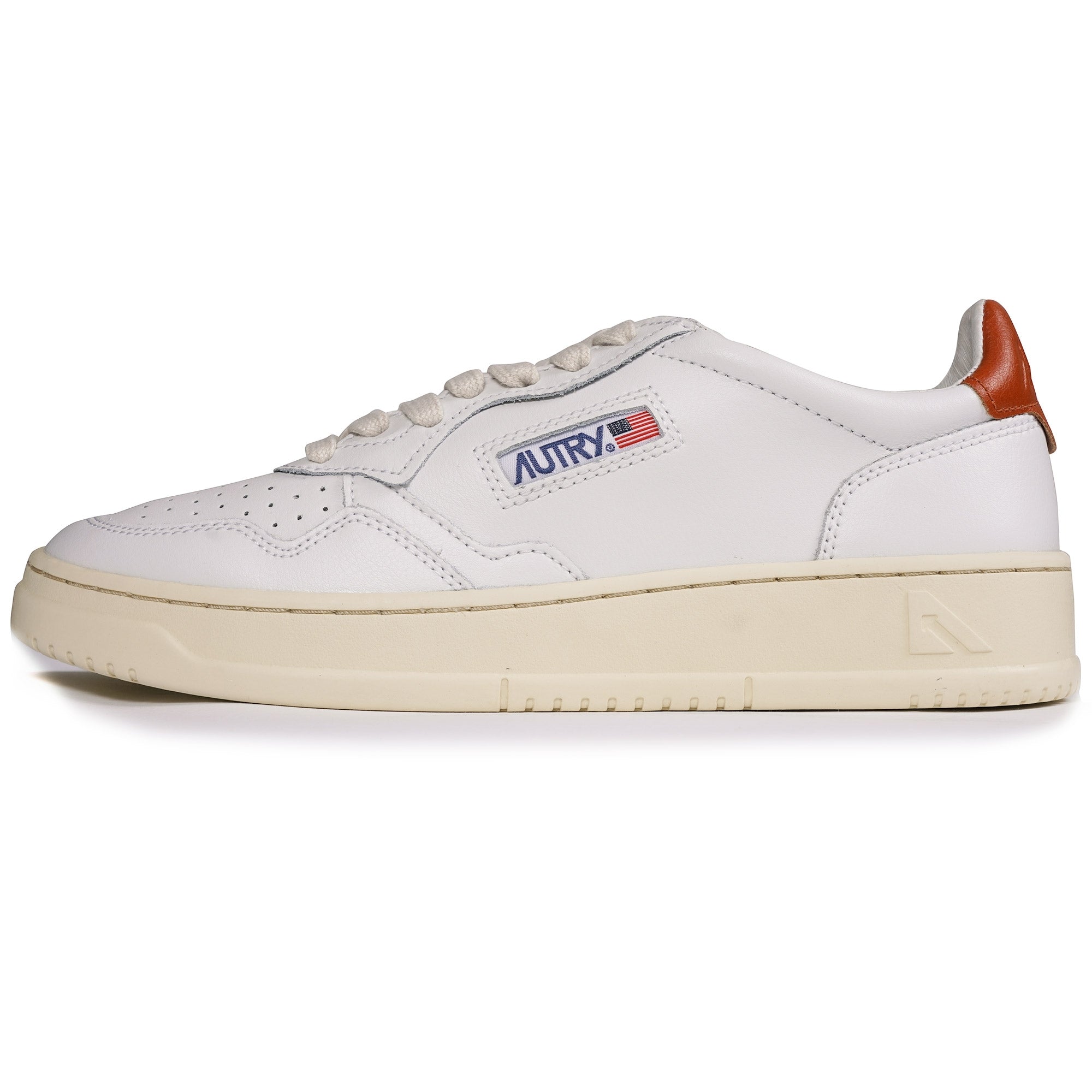 Autry Action Low Leather - White/Rust