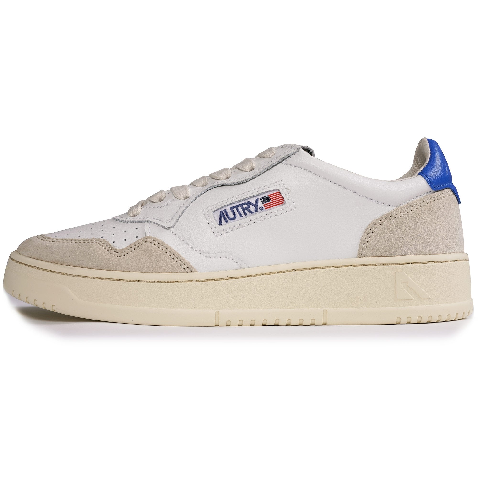 Autry Medalist Low Leather/Suede - White/Blue