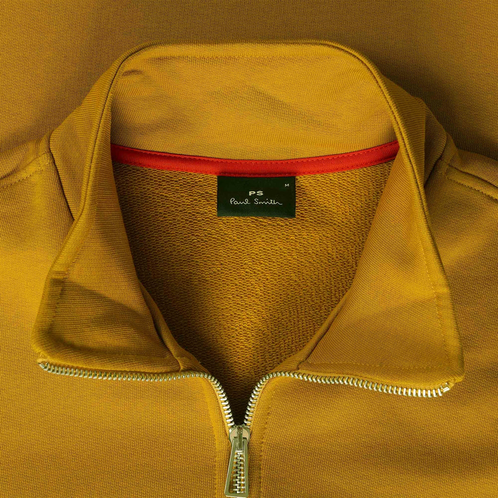 Paul Smith Zebra Logo Zip-Neck Top - Mustard