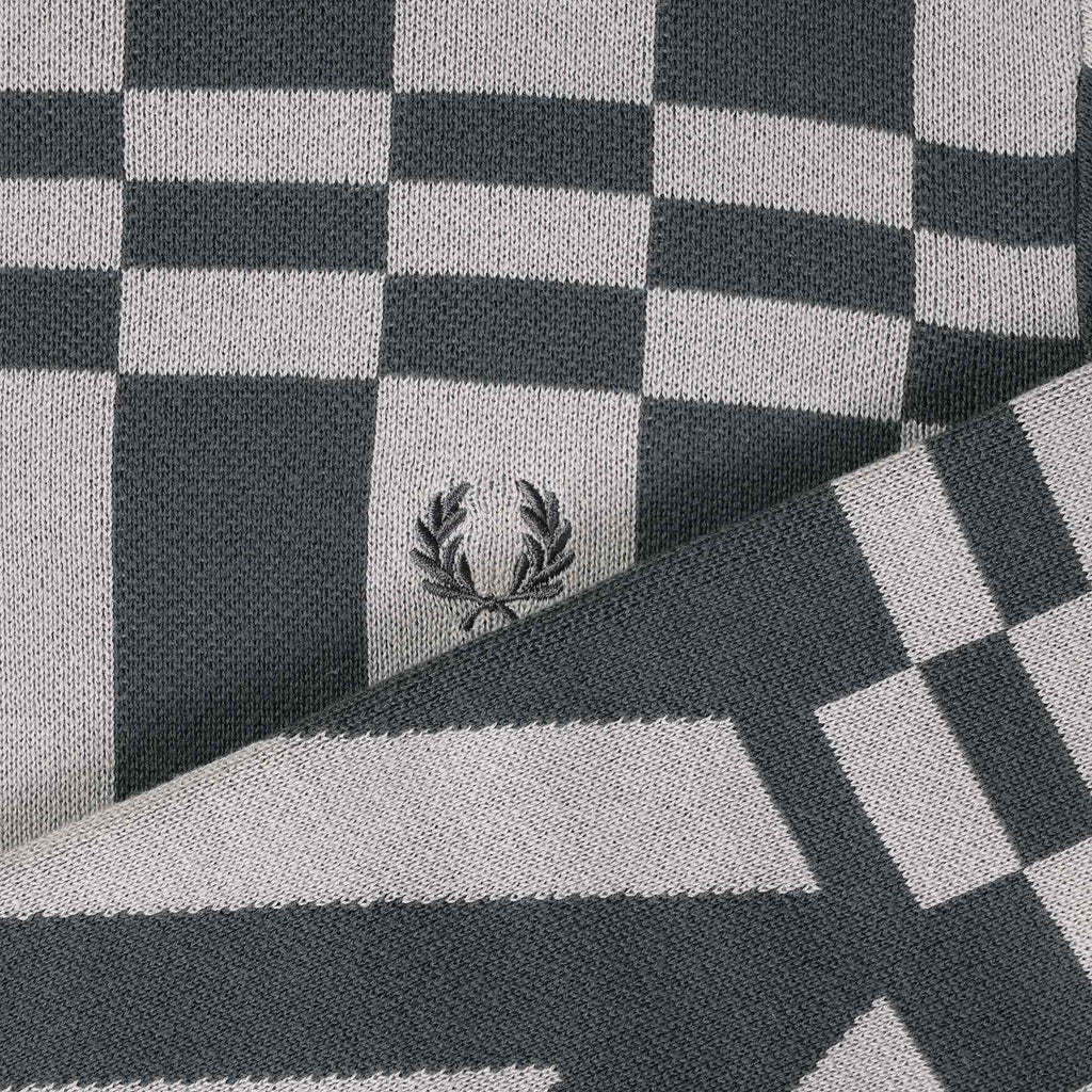 Fred Perry Jacquard Crew Neck Jumper - Gunmetal