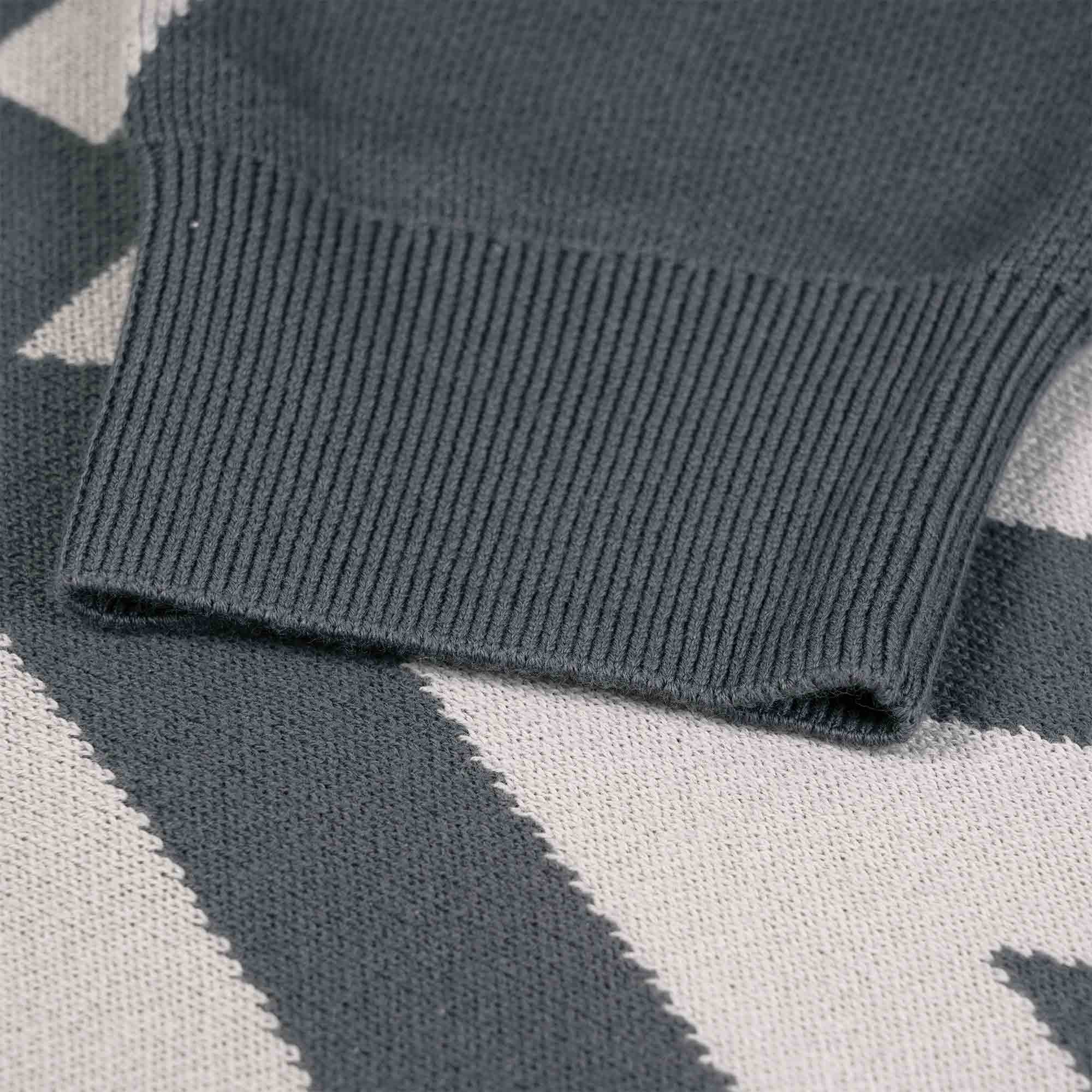 Fred Perry Jacquard Crew Neck Jumper - Gunmetal
