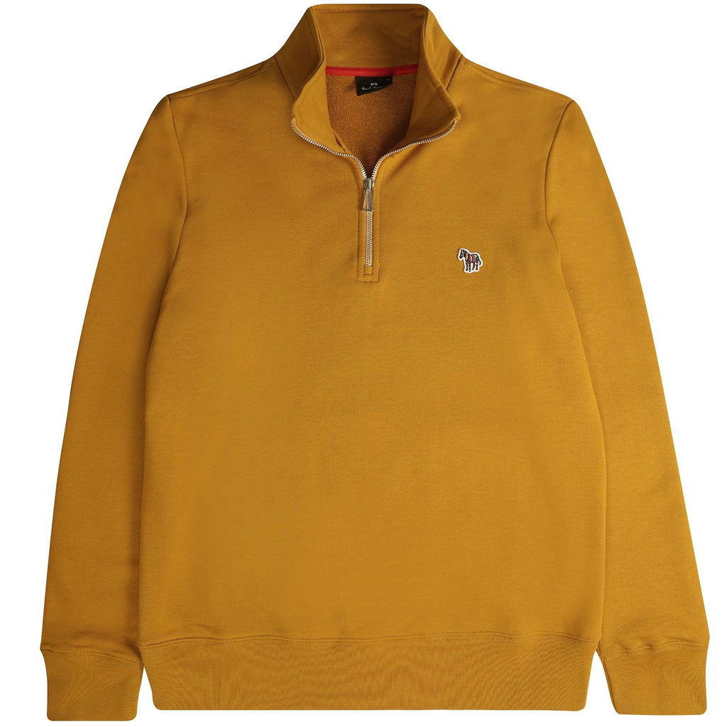 Paul Smith Zebra Logo Zip-Neck Top - Mustard