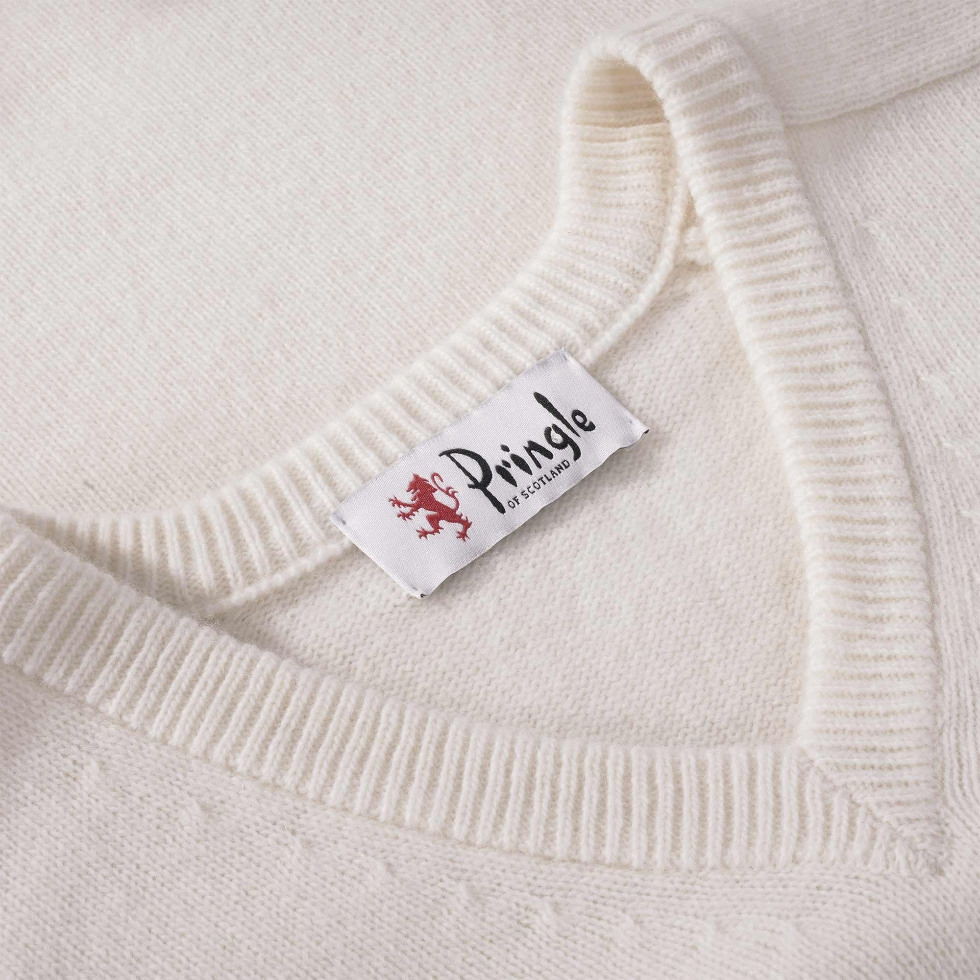 Pringle of Scotland V Neck Archive Lambswool Blend Jumper - Ivory