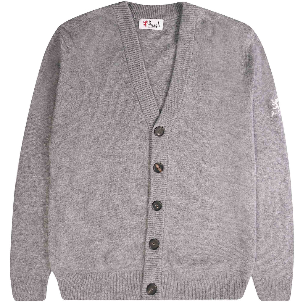 Pringle of Scotland Archive Lambswool Blend Cardigan - Grey Marl