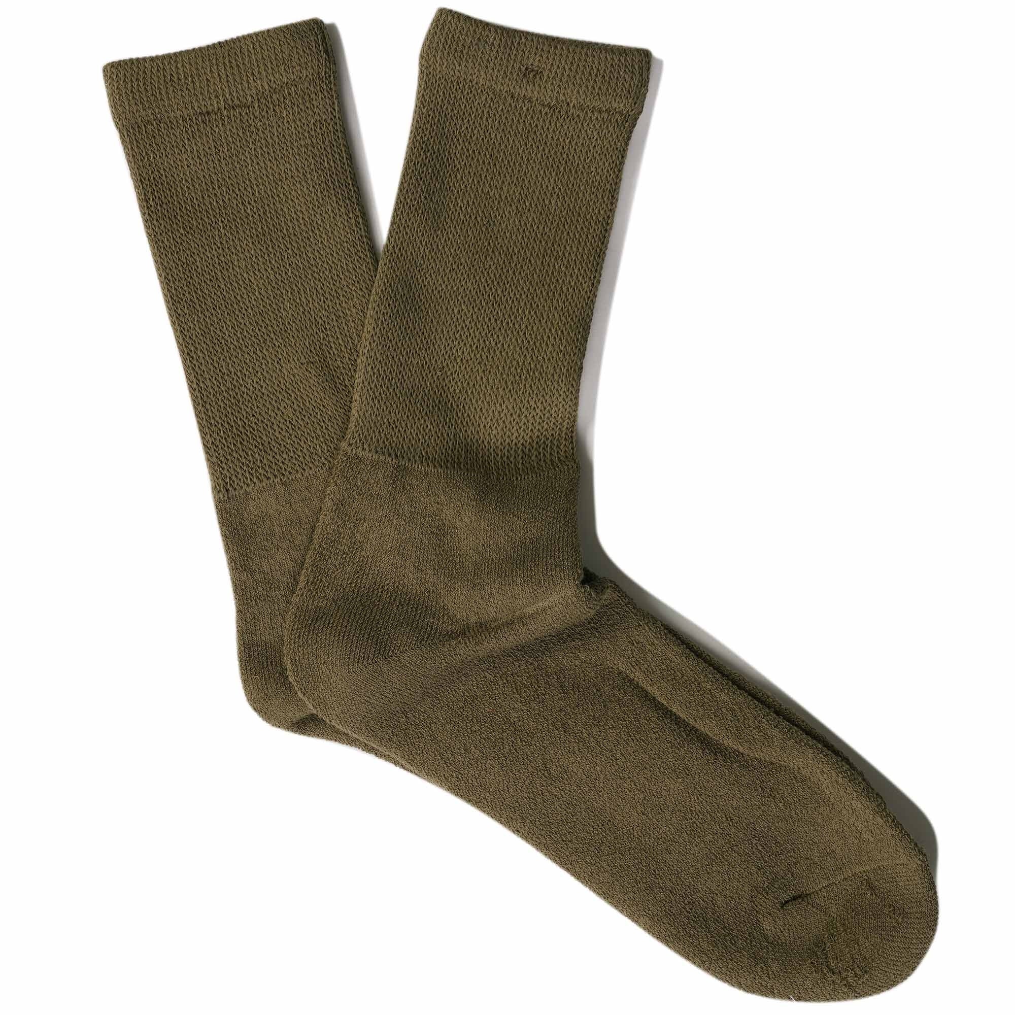 Anonymous Ism Pile Low Crew Socks - Olive