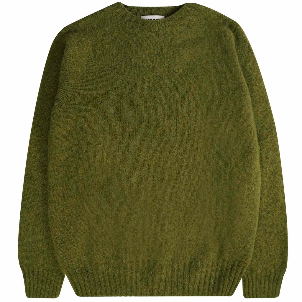 YMC Suedehead Crewneck Jumper - Olive