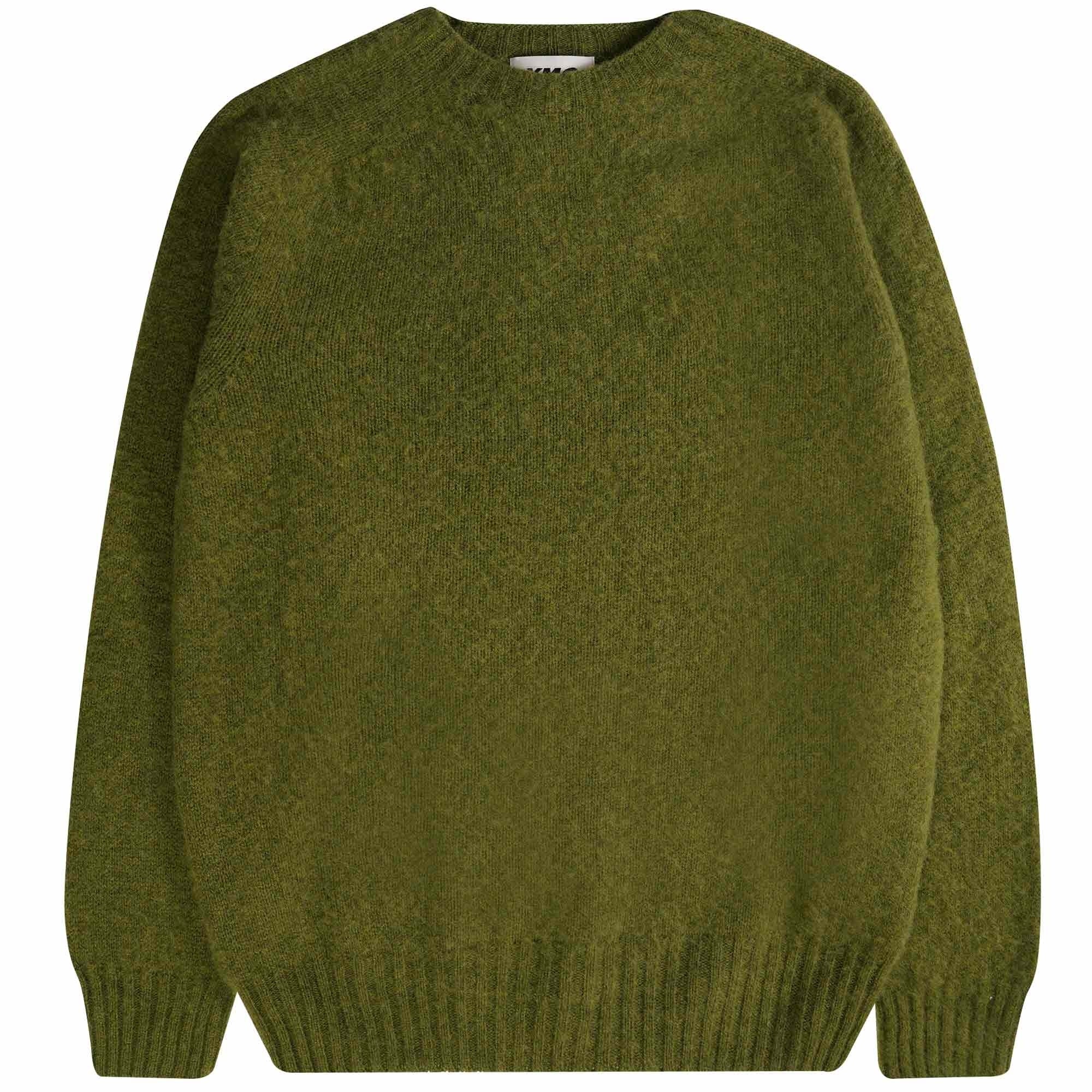 YMC Suedehead Crewneck Jumper - Olive
